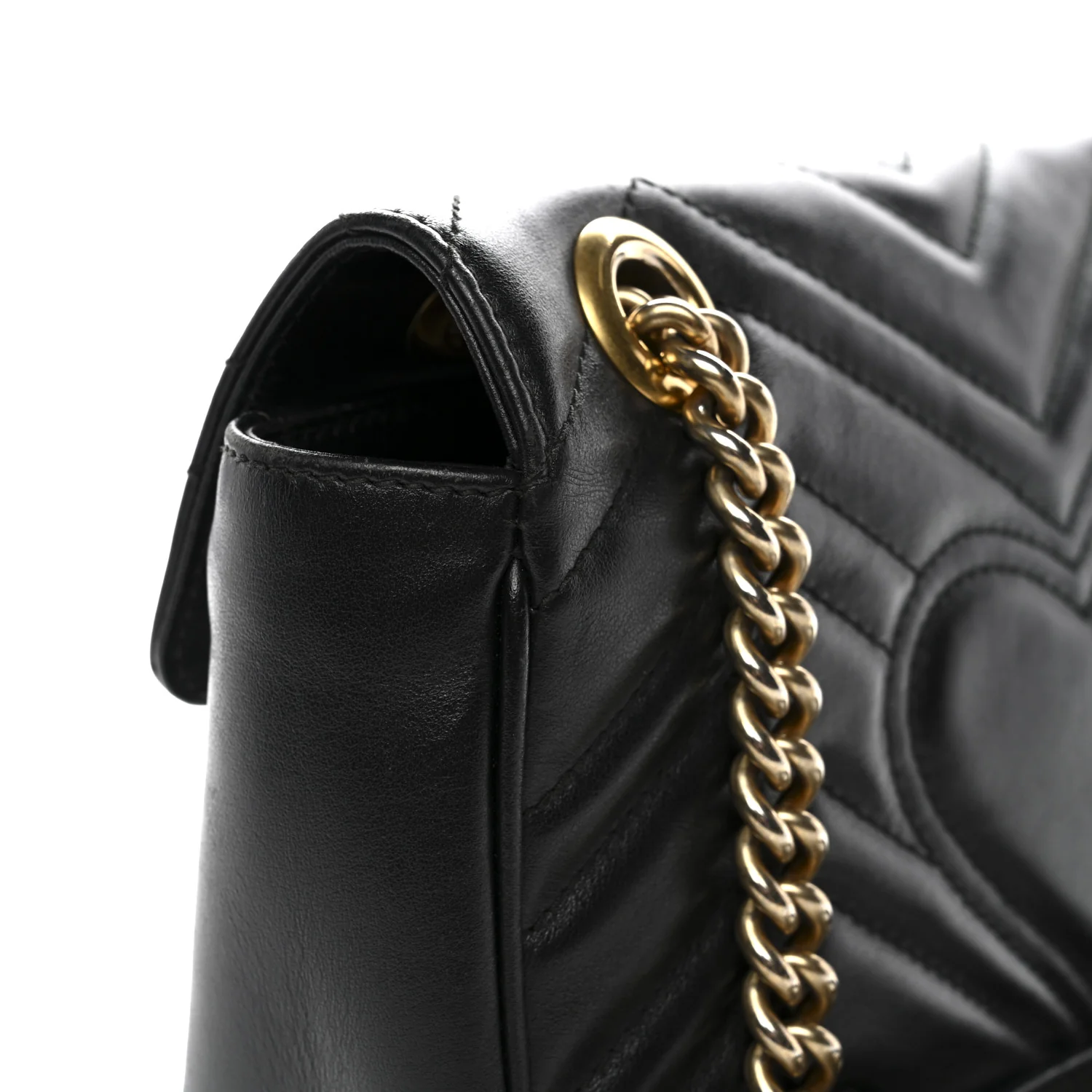 Calfskin Matelasse Mini GG Marmont Shoulder Bag Black - Image 15