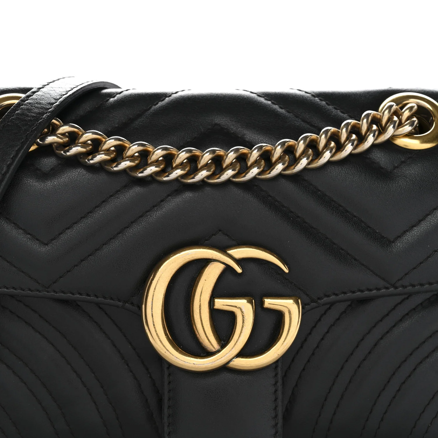 Calfskin Matelasse Mini GG Marmont Shoulder Bag Black - Image 8
