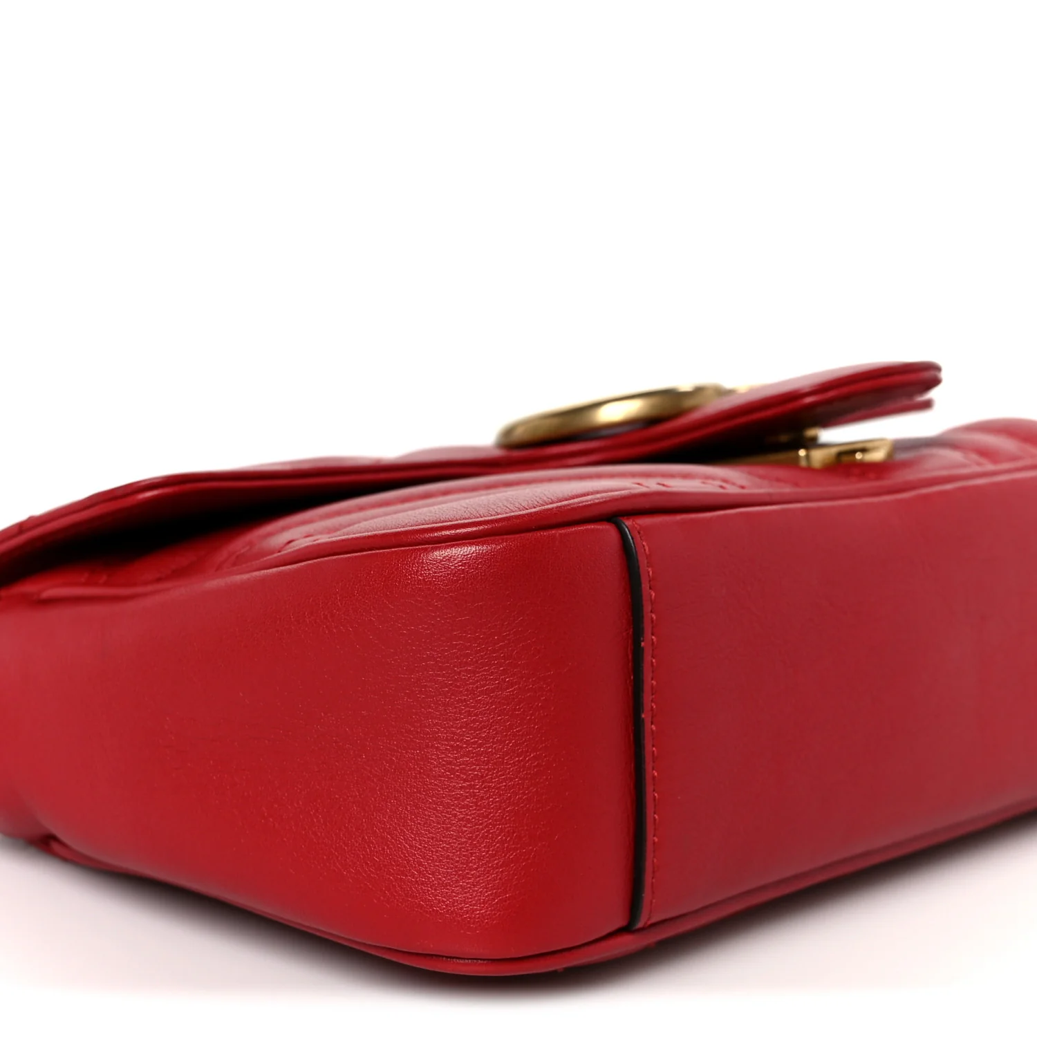 Calfskin Matelasse Mini GG Marmont Shoulder Bag Hibiscus Red - Image 10
