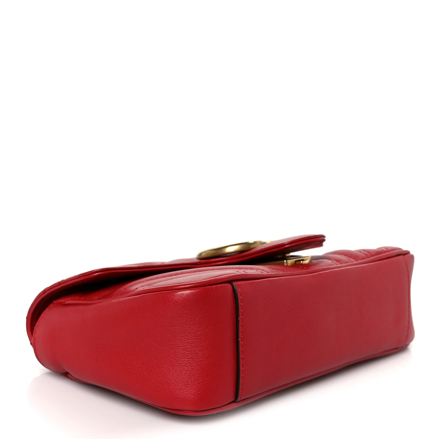 Calfskin Matelasse Mini GG Marmont Shoulder Bag Hibiscus Red - Image 4