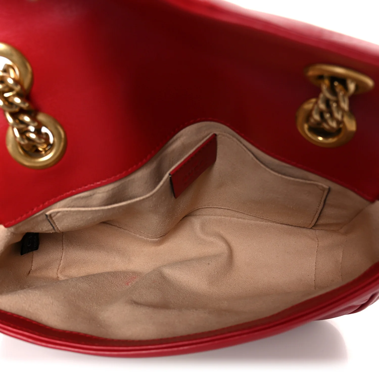 Calfskin Matelasse Mini GG Marmont Shoulder Bag Hibiscus Red - Image 5