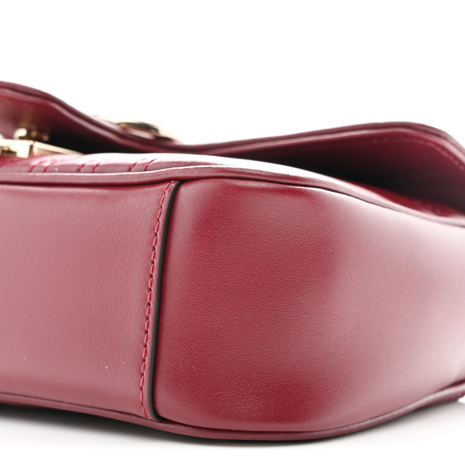 Calfskin Matelasse Mini GG Marmont Shoulder Bag Rosso Ancora - Image 10