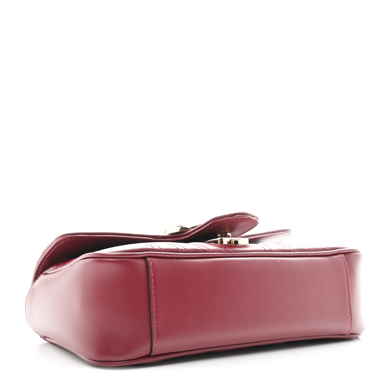 Calfskin Matelasse Mini GG Marmont Shoulder Bag Rosso Ancora - Image 4