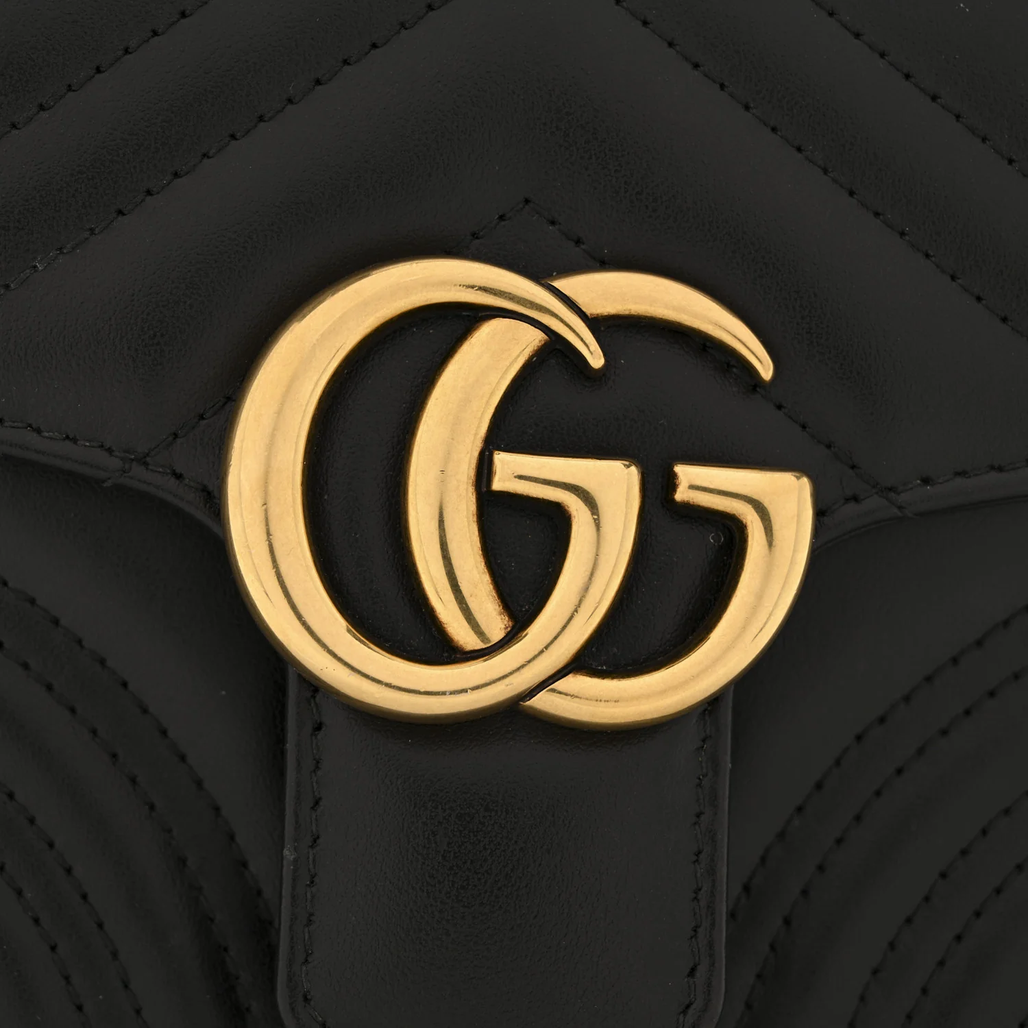 Calfskin Matelasse Mini GG Marmont Top Handle Shoulder Bag Black - Image 11