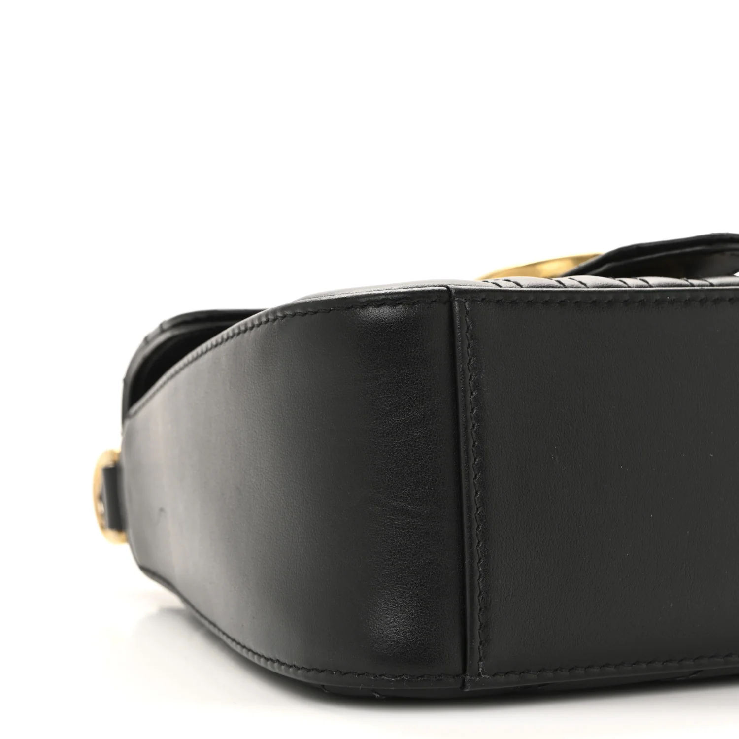 Calfskin Matelasse Mini GG Marmont Top Handle Shoulder Bag Black - Image 9