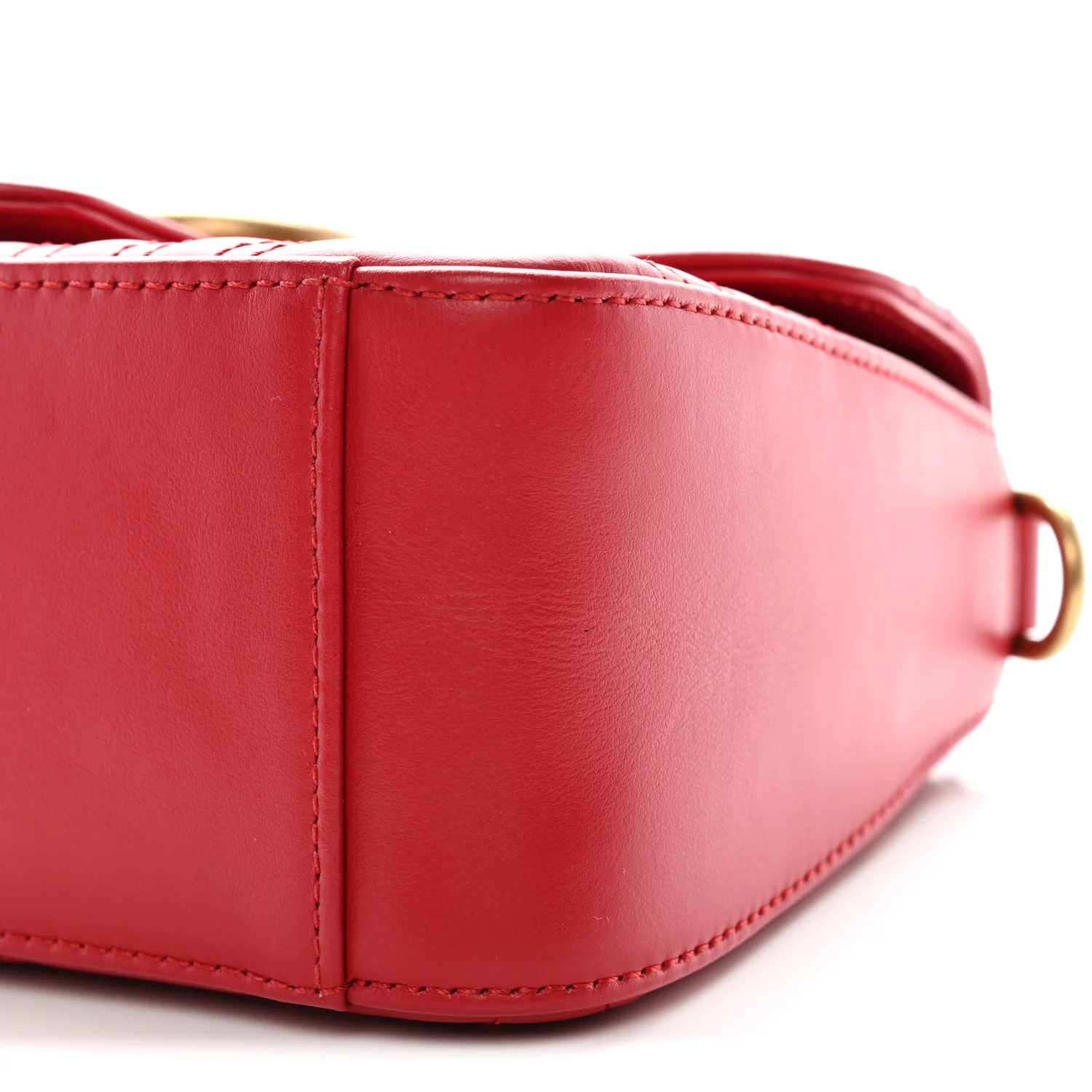 Calfskin Matelasse Mini GG Marmont Top Handle Shoulder Bag Hibiscus Red - Image 10
