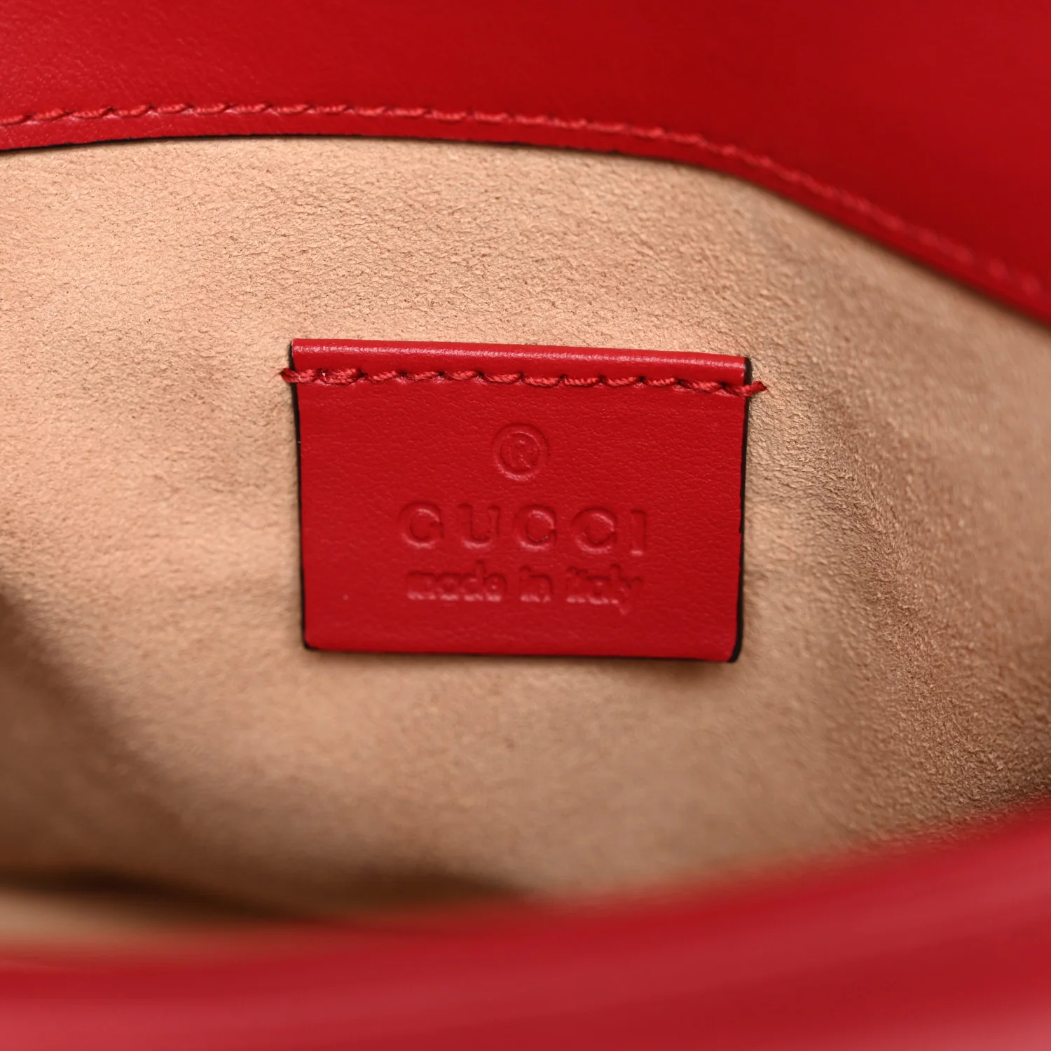 Calfskin Matelasse Mini GG Marmont Top Handle Shoulder Bag Hibiscus Red - Image 6