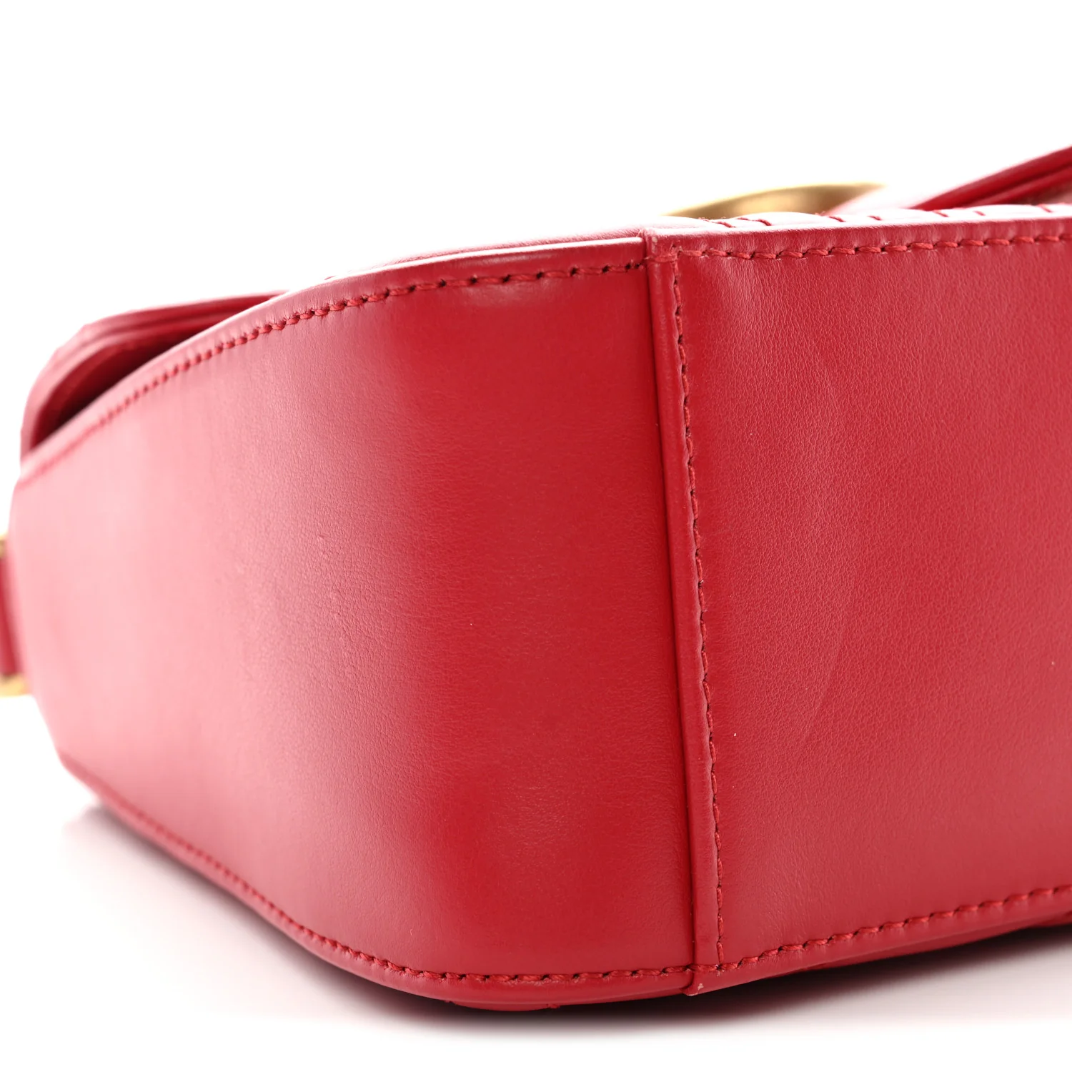 Calfskin Matelasse Mini GG Marmont Top Handle Shoulder Bag Hibiscus Red - Image 9