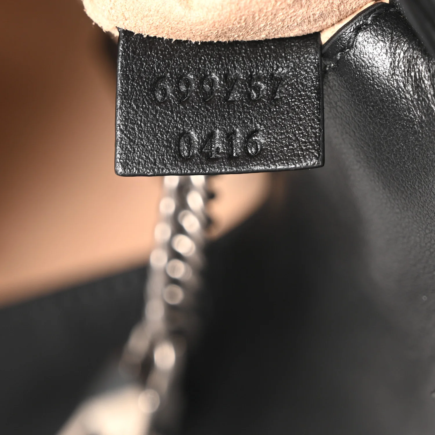 Calfskin Matelasse Monochrome GG Marmont Chain Belt Bag Black - Image 7