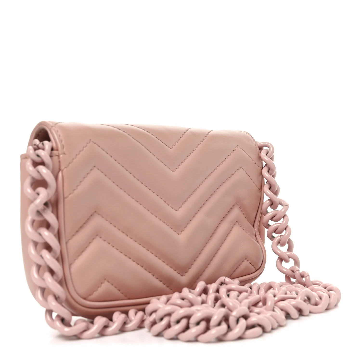 Calfskin Matelasse Monochrome GG Marmont Chain Belt Bag Perfect Pink - Image 3