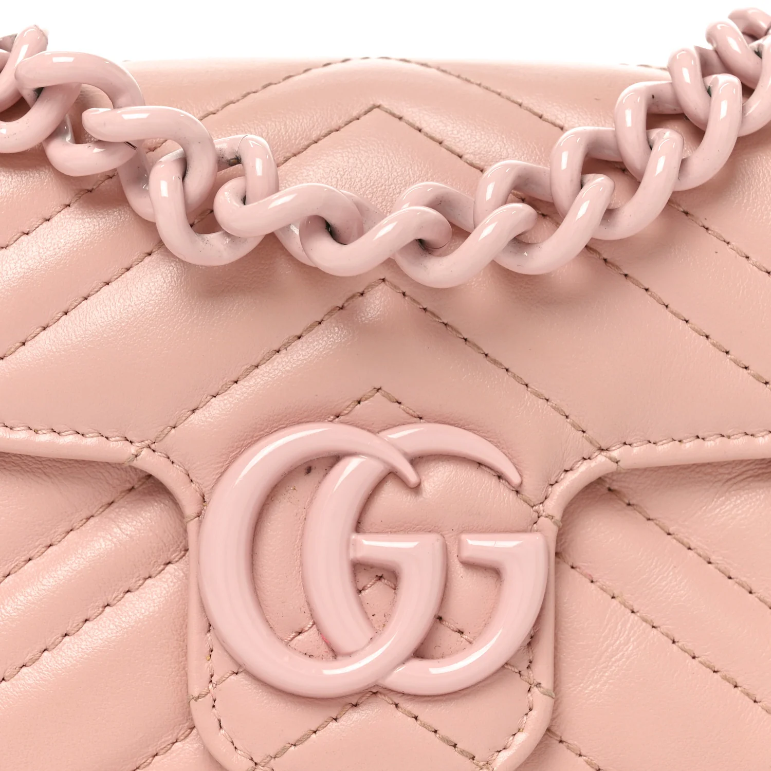 Calfskin Matelasse Monochrome GG Marmont Chain Belt Bag Perfect Pink - Image 8