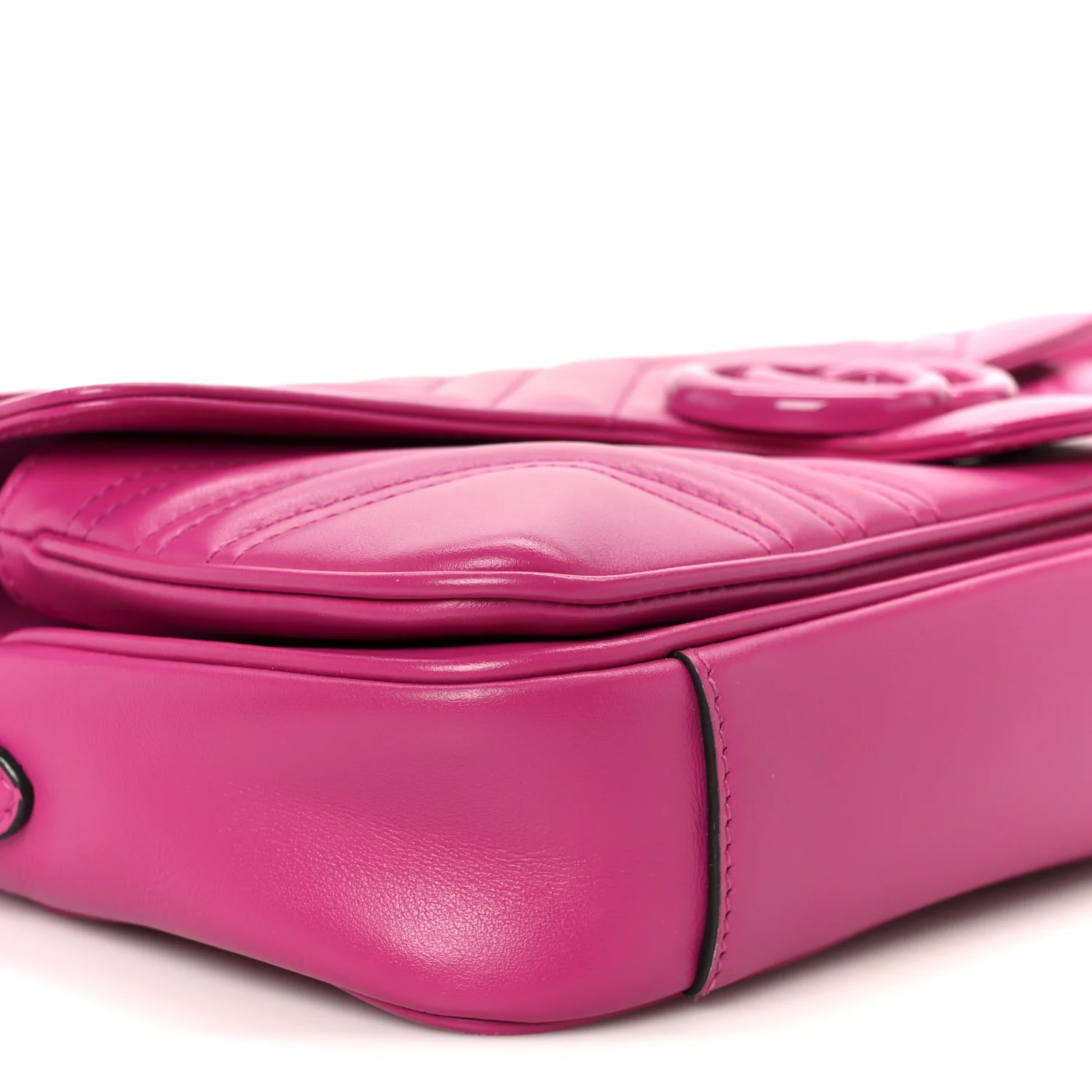 Calfskin Matelasse Monochrome GG Marmont Crossbody Shoulder Bag Classic Fuxia - Image 10