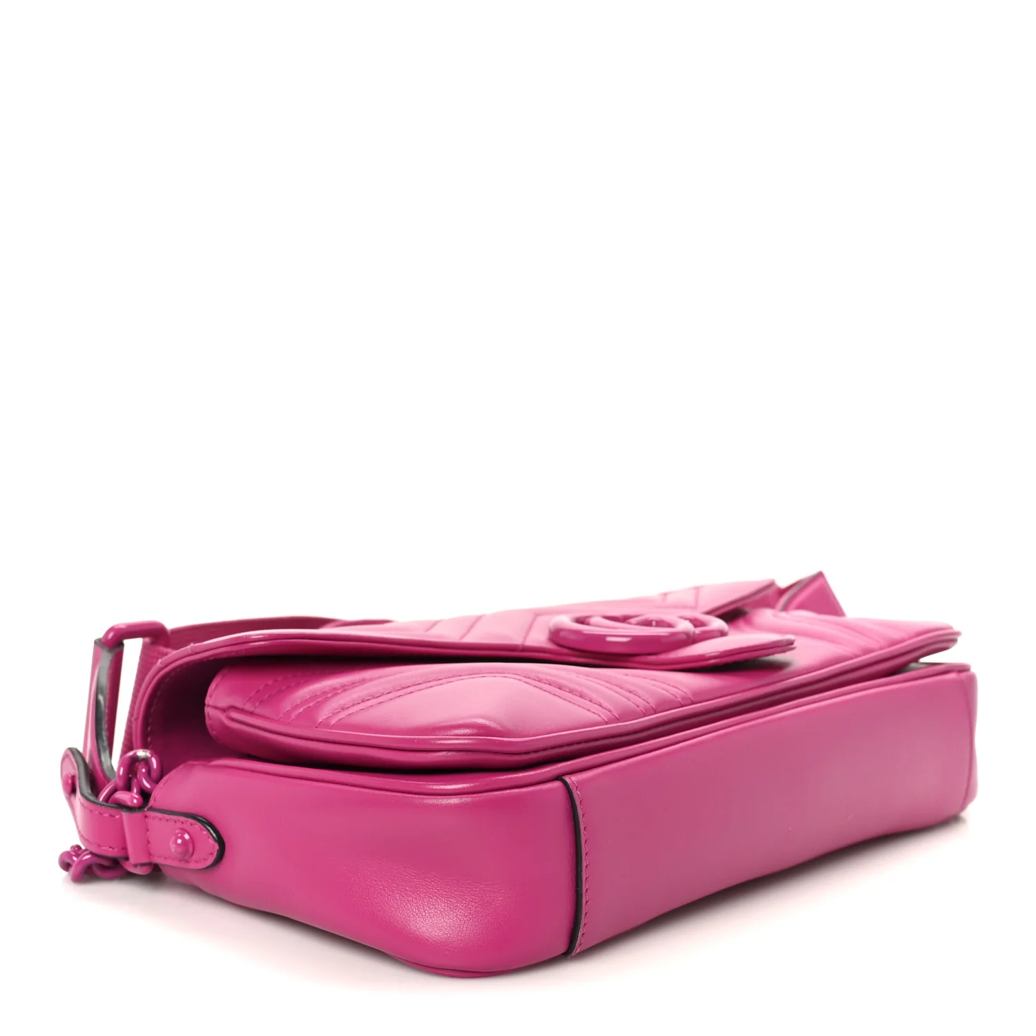 Calfskin Matelasse Monochrome GG Marmont Crossbody Shoulder Bag Classic Fuxia - Image 4