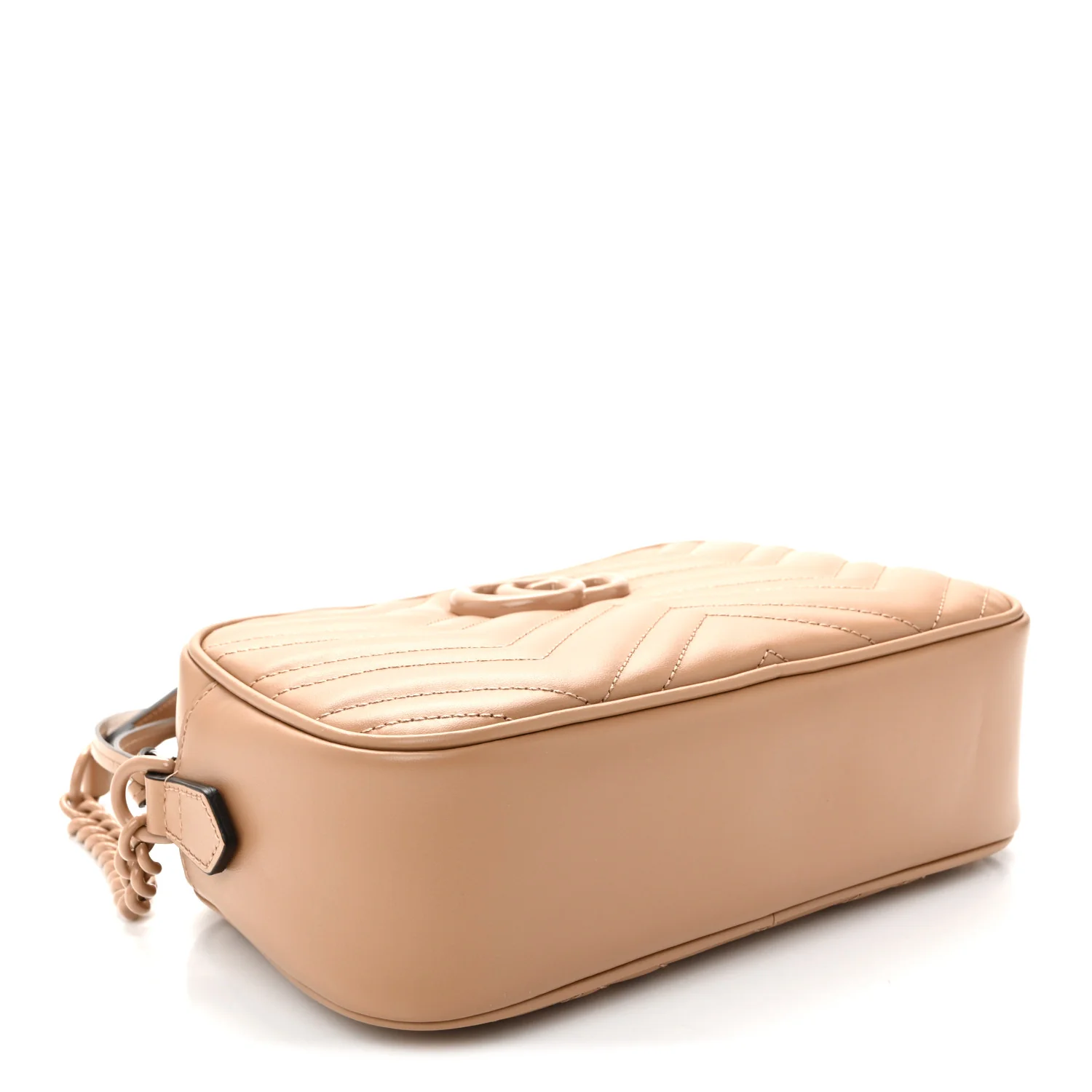 Calfskin Matelasse Monochrome Small GG Marmont Chain Shoulder Bag Camelia - Image 4