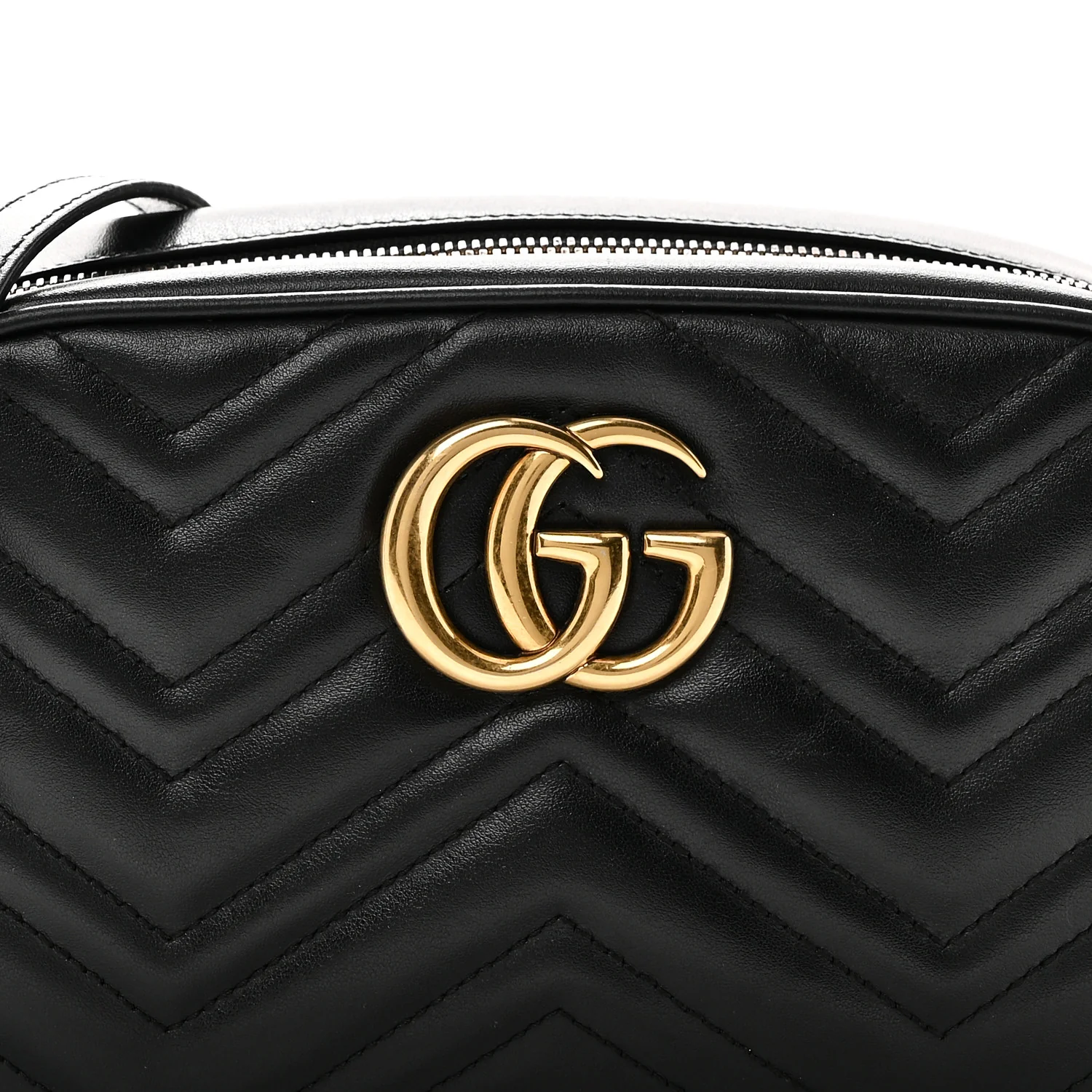 Calfskin Matelasse Small GG Marmont Chain Shoulder Bag Black - Image 8