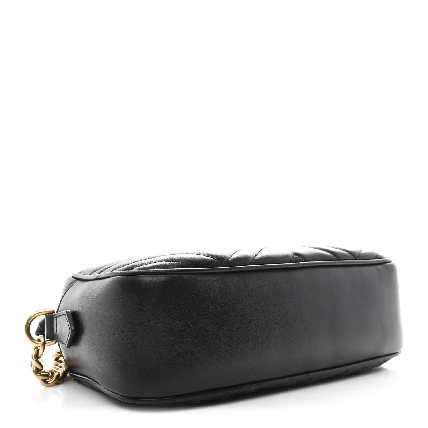 Calfskin Matelasse Small GG Marmont Chain Shoulder Bag Black - Image 4