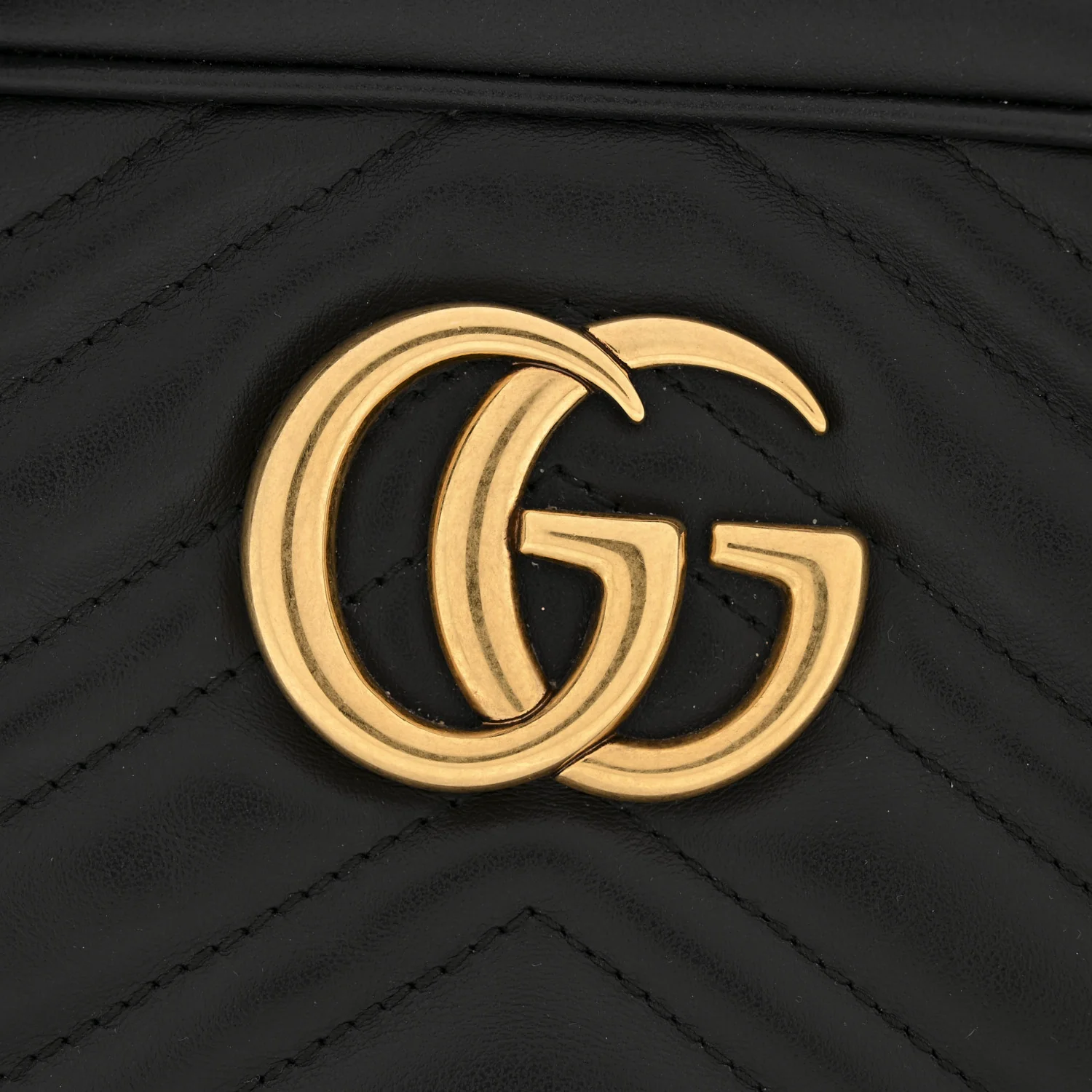 Calfskin Matelasse Small GG Marmont Chain Shoulder Bag Black - Image 12