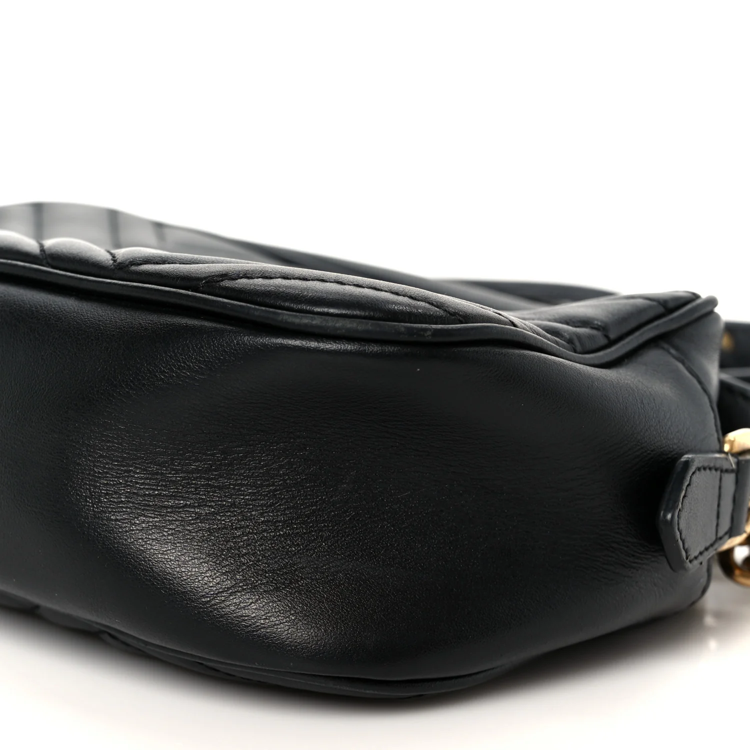 Calfskin Matelasse Small GG Marmont Chain Shoulder Bag Black - Image 11