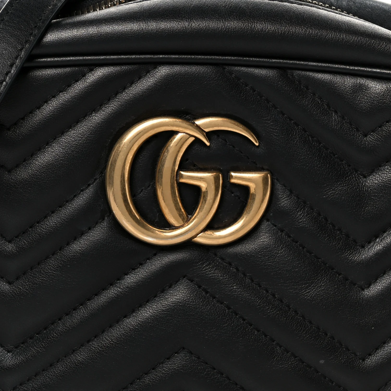 Calfskin Matelasse Small GG Marmont Chain Shoulder Bag Black - Image 9