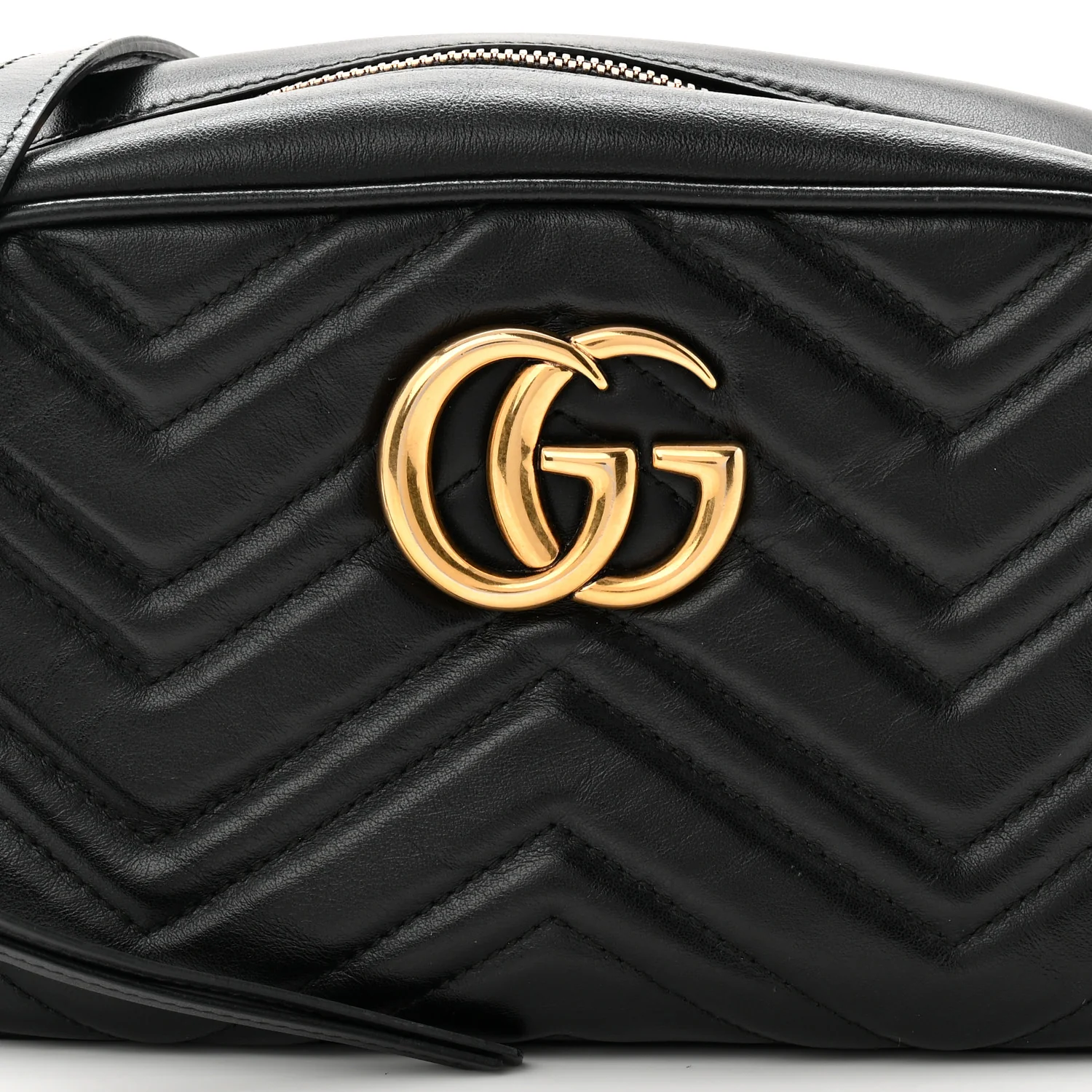 Calfskin Matelasse Small GG Marmont Chain Shoulder Bag Black - Image 14