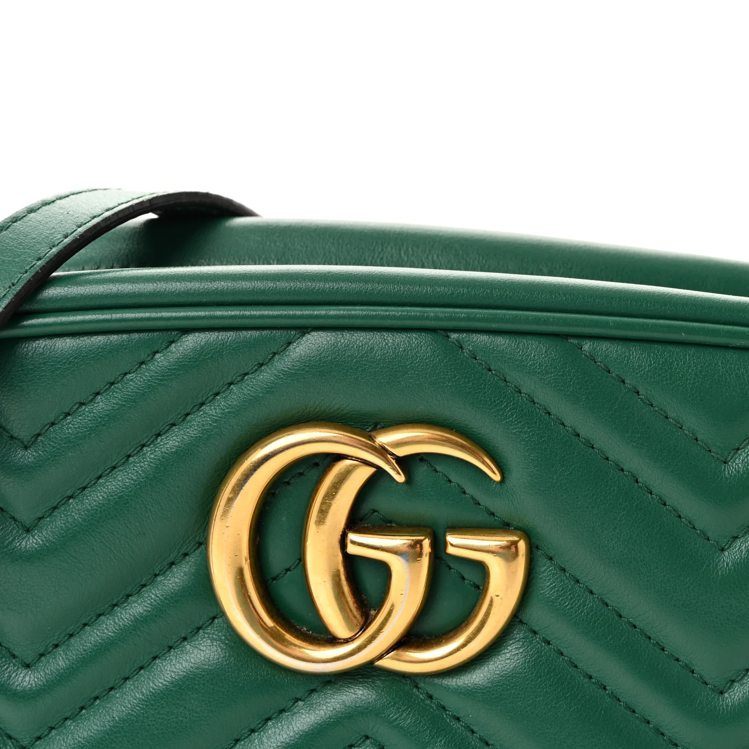 Calfskin Matelasse Small GG Marmont Chain Shoulder Bag Emerald Green - Image 8