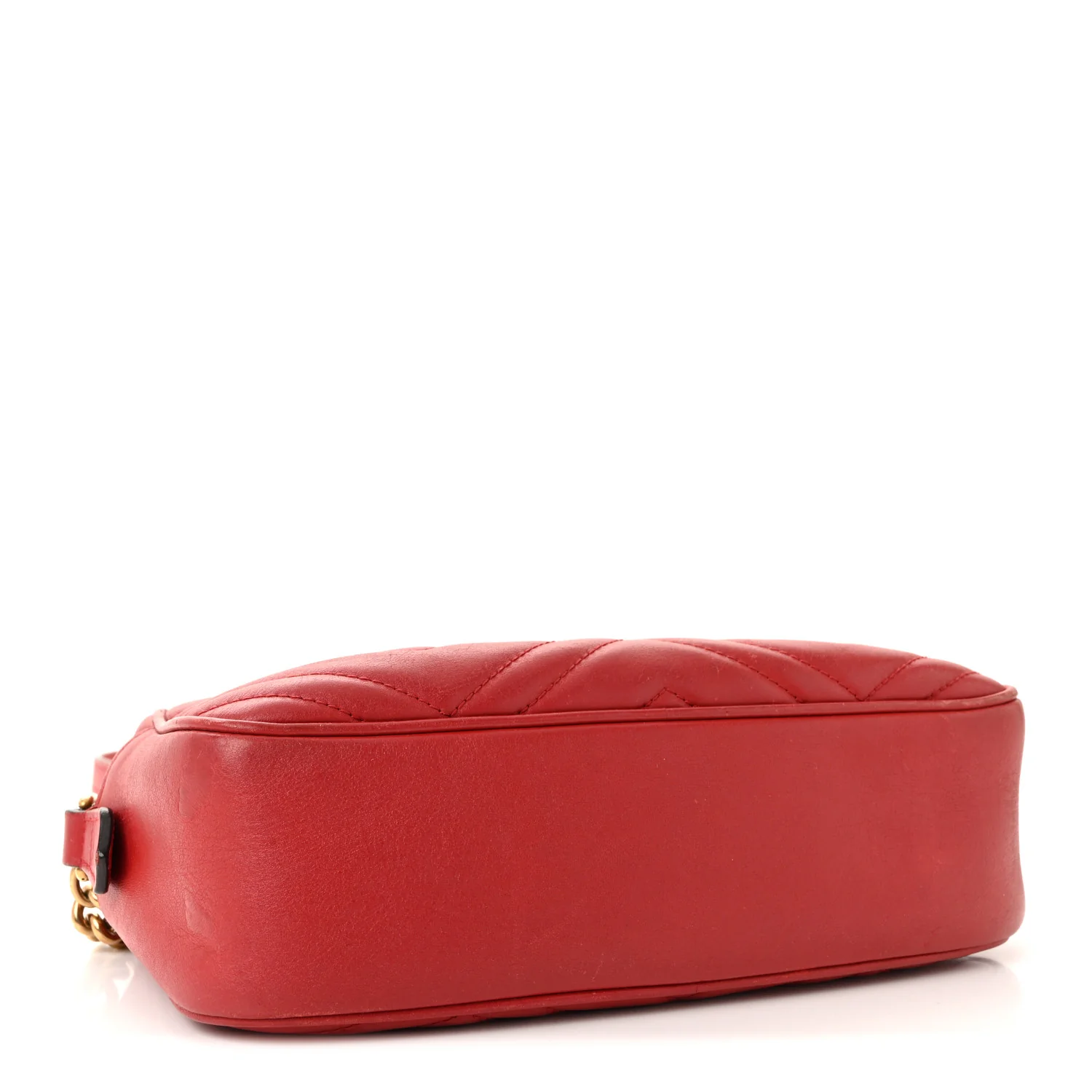 Calfskin Matelasse Small GG Marmont Chain Shoulder Bag Hibiscus Red - Image 4