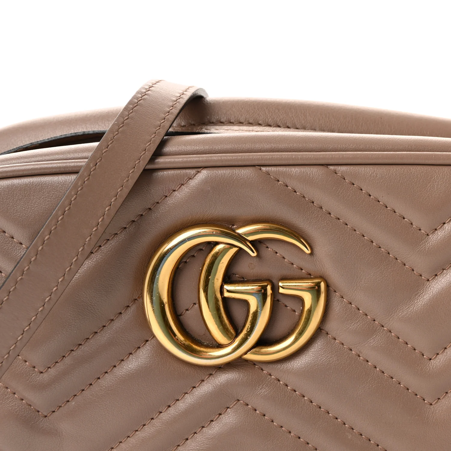 Calfskin Matelasse Small GG Marmont Chain Shoulder Bag Porcelain Rose - Image 8