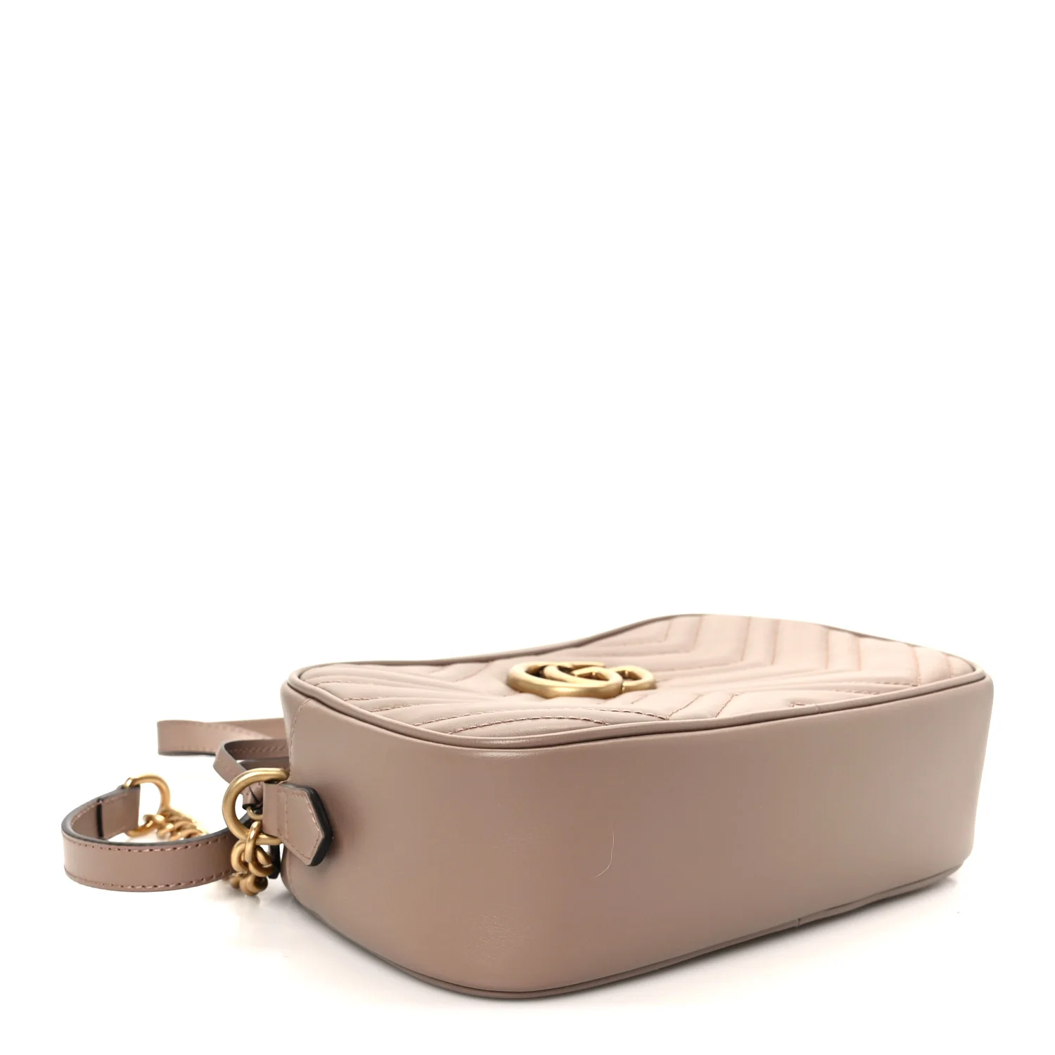 Calfskin Matelasse Small GG Marmont Chain Shoulder Bag Porcelain Rose - Image 4
