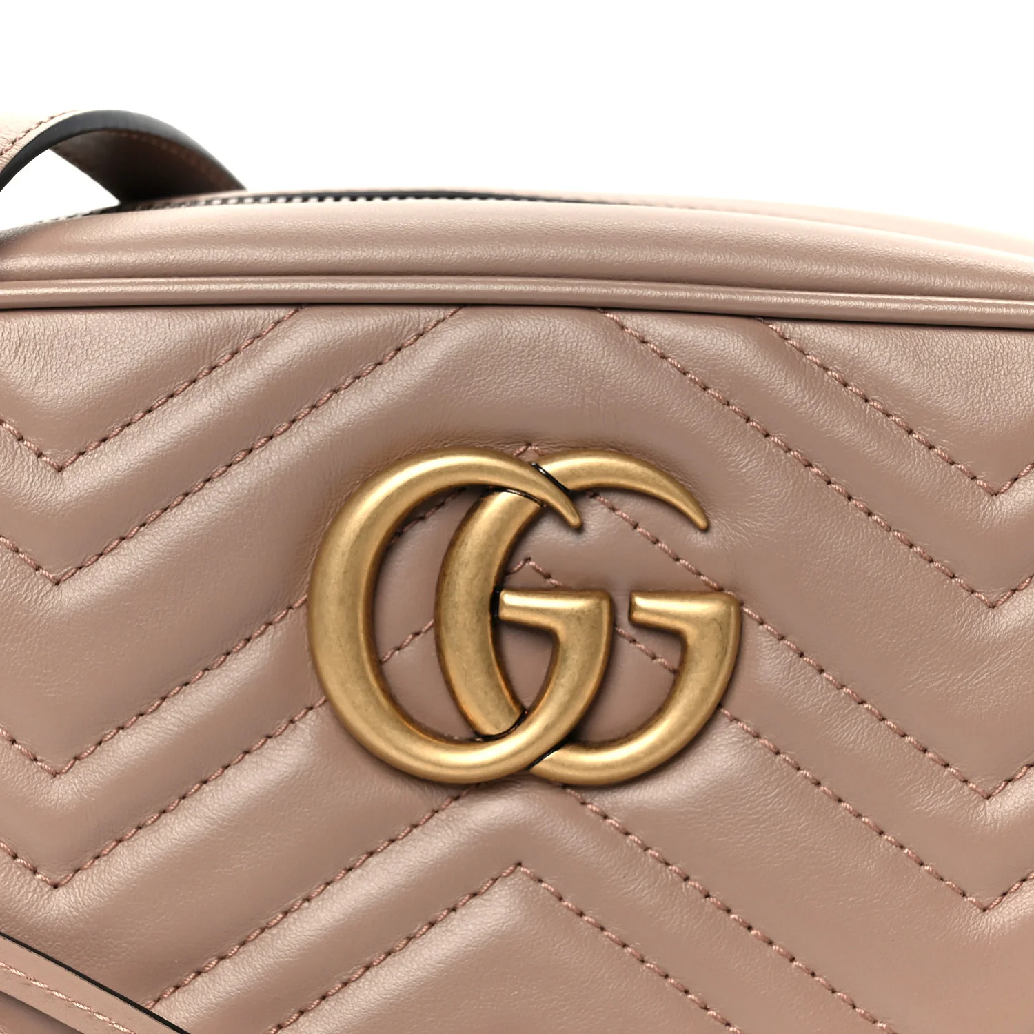 Calfskin Matelasse Small GG Marmont Chain Shoulder Bag Porcelain Rose - Image 9