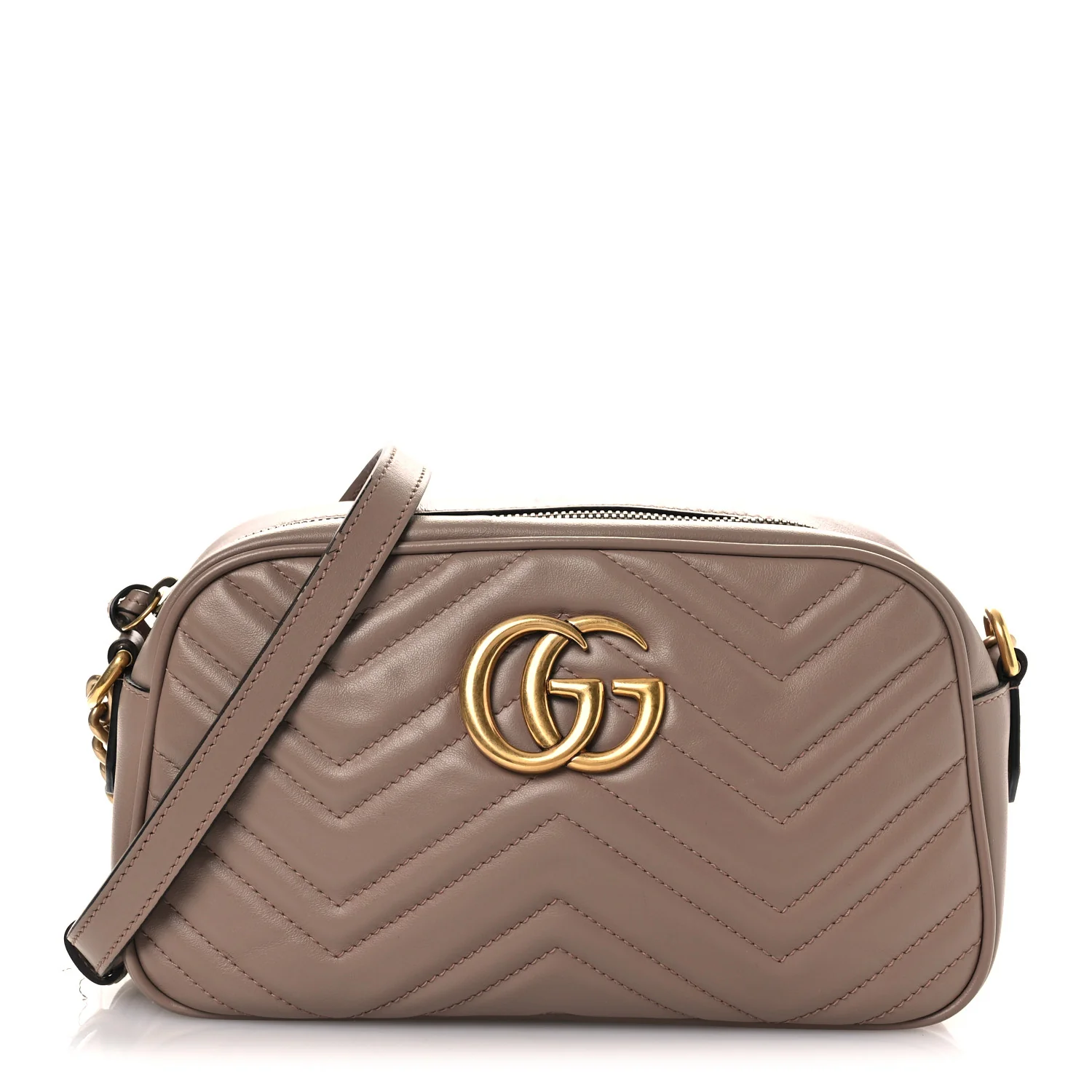 Calfskin Matelasse Small GG Marmont Chain Shoulder Bag Porcelain Rose