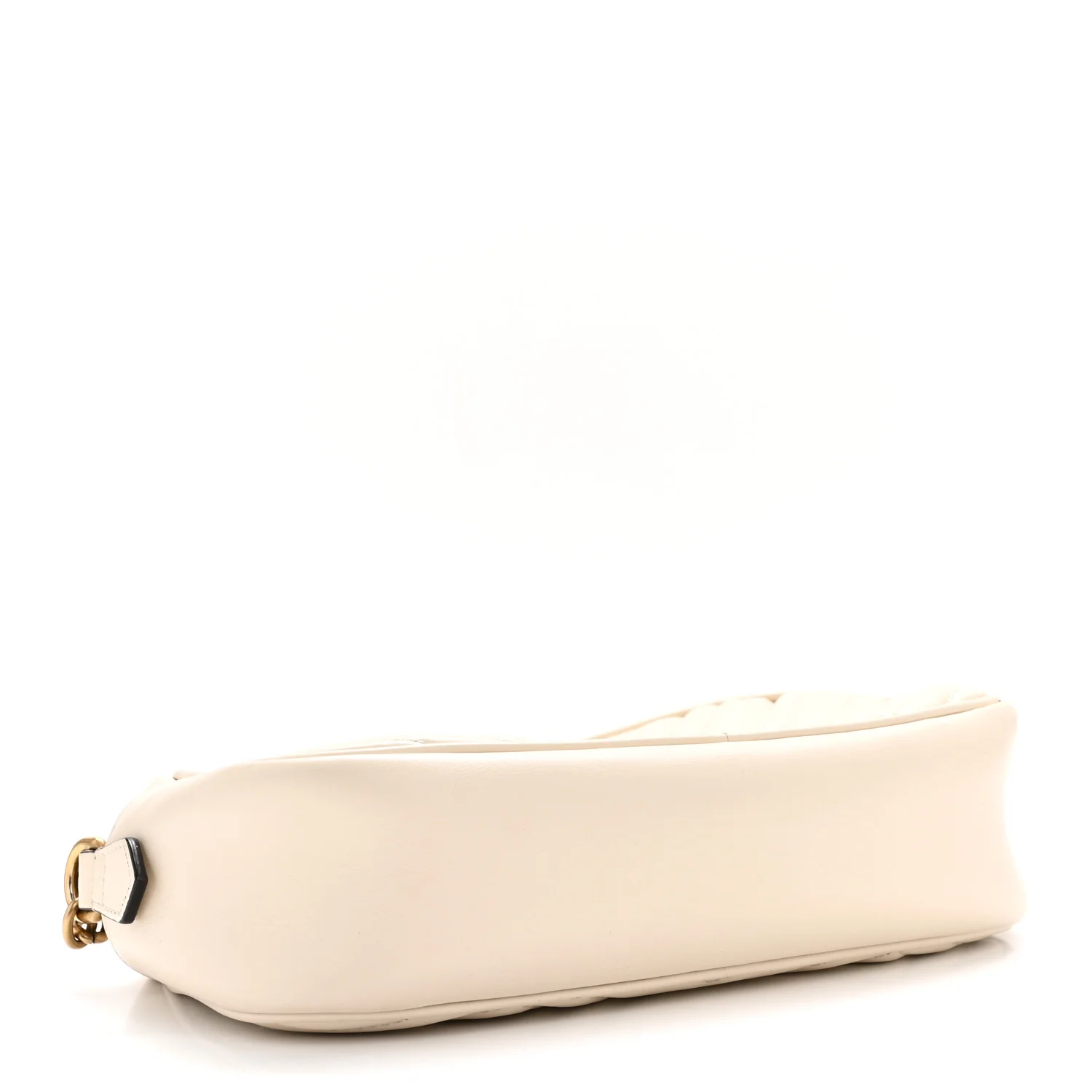 Calfskin Matelasse Small GG Marmont Chain Shoulder Bag White - Image 4