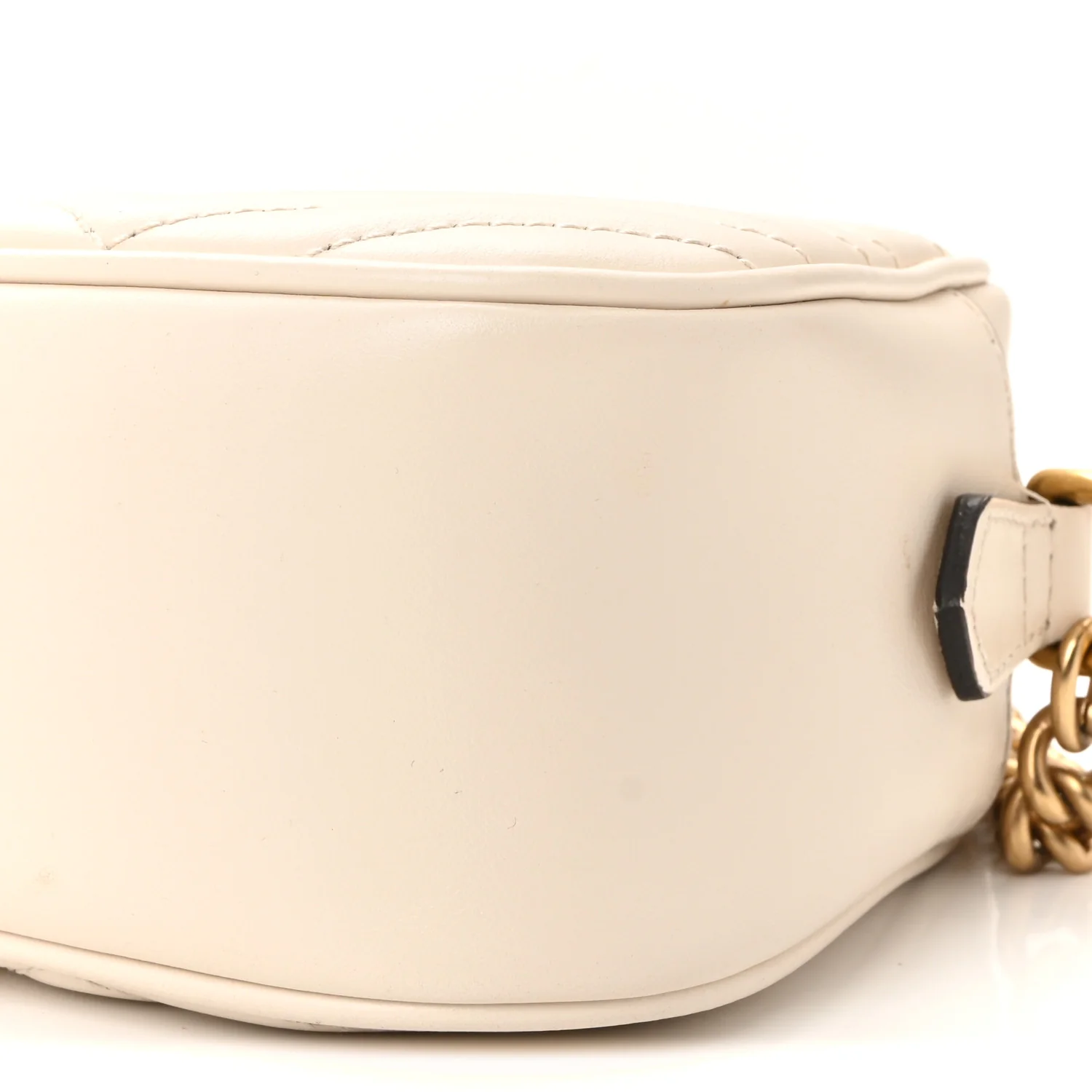 Calfskin Matelasse Small GG Marmont Chain Shoulder Bag White - Image 10