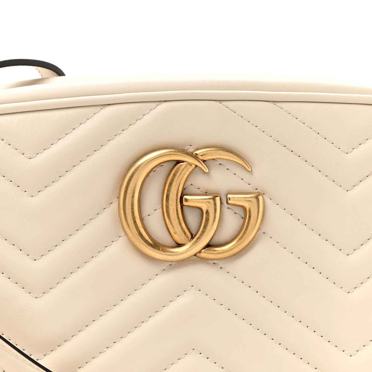 Calfskin Matelasse Small GG Marmont Chain Shoulder Bag White - Image 8
