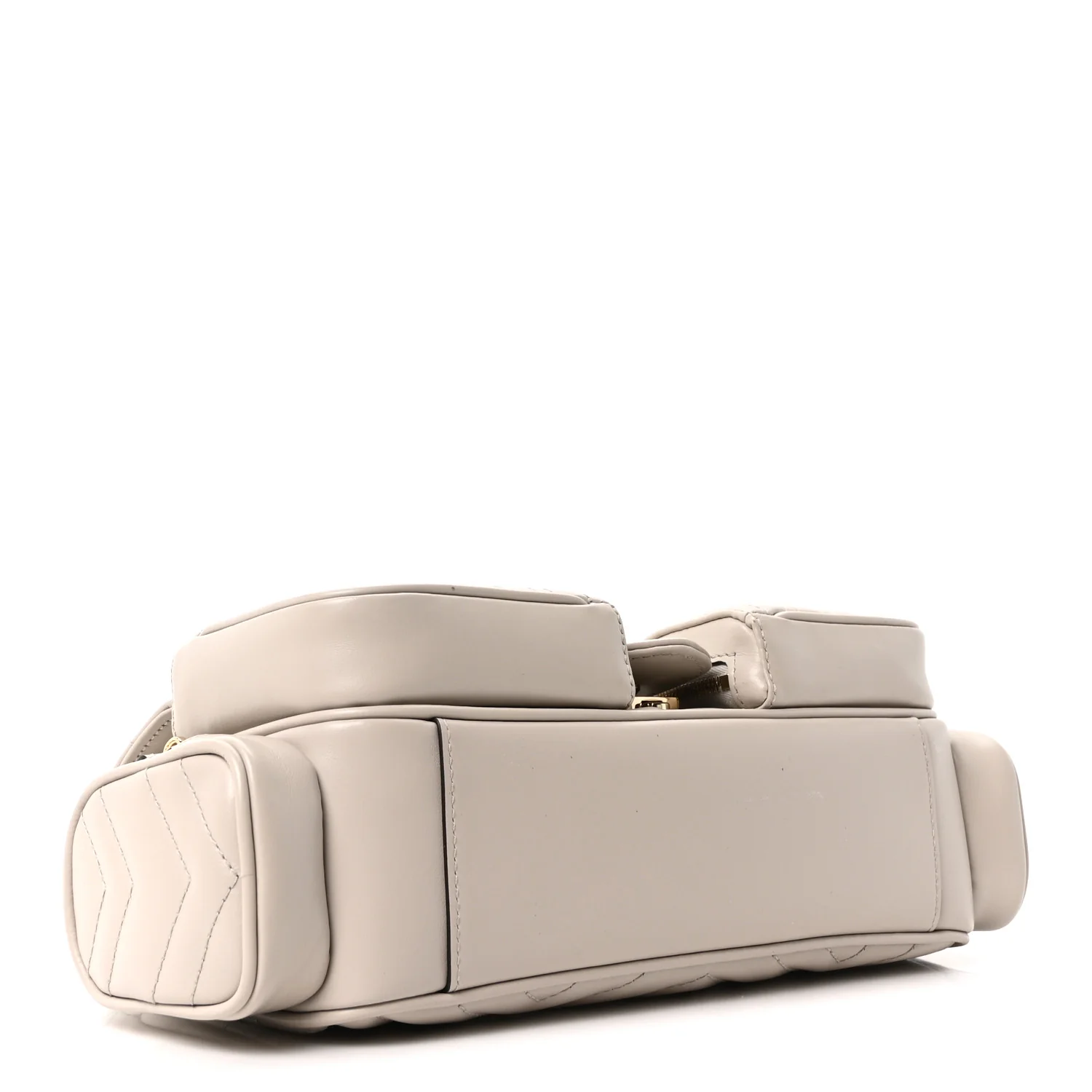 Calfskin Matelasse Small GG Marmont Multi Pocket Shoulder Bag Light Grey - Image 4