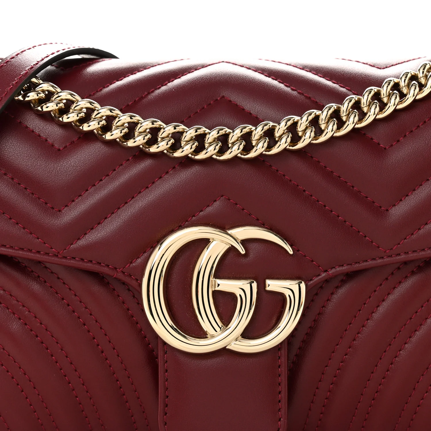 Calfskin Matelasse Small GG Marmont Shoulder Bag Ancora Red - Image 8