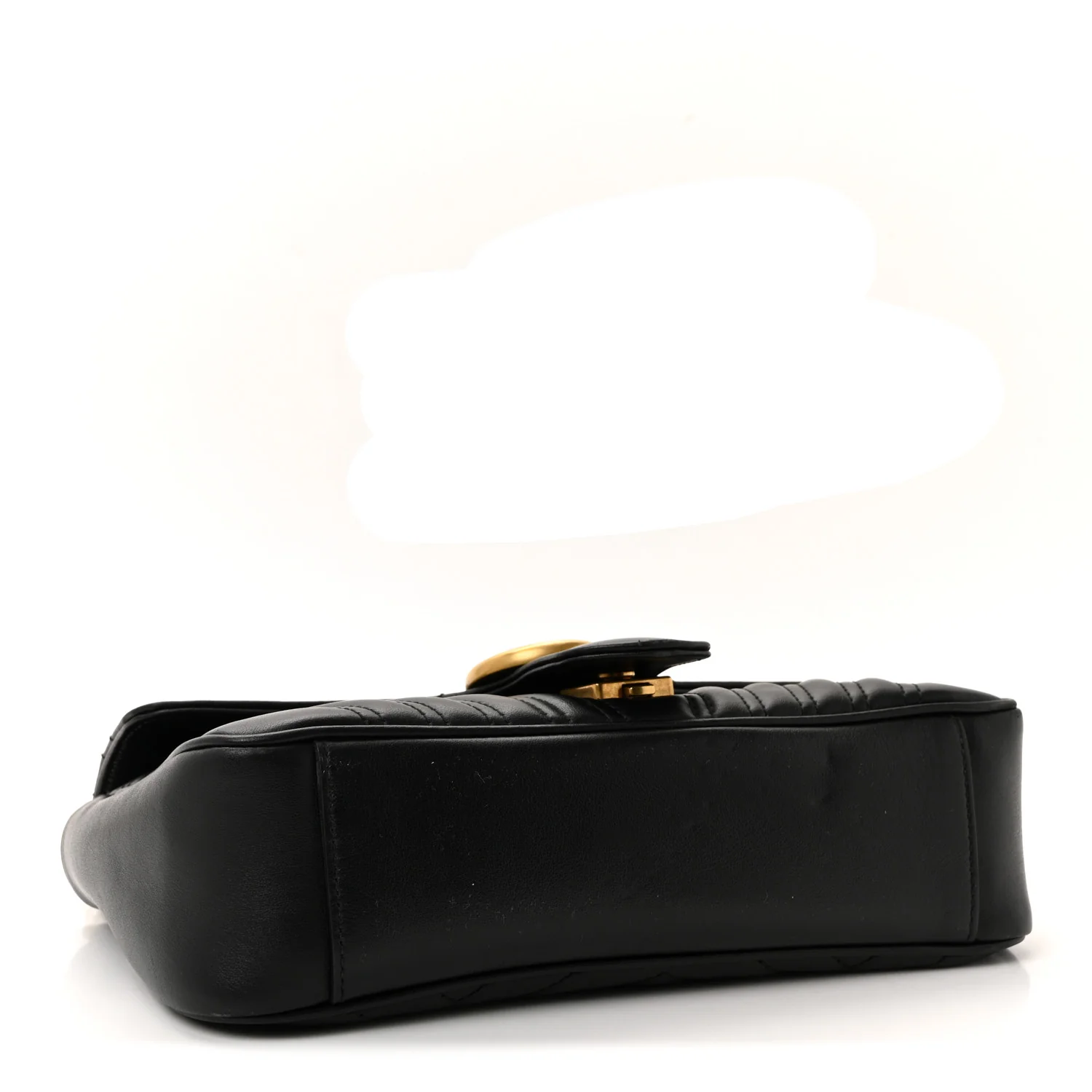Calfskin Matelasse Small GG Marmont Shoulder Bag Black - Image 4