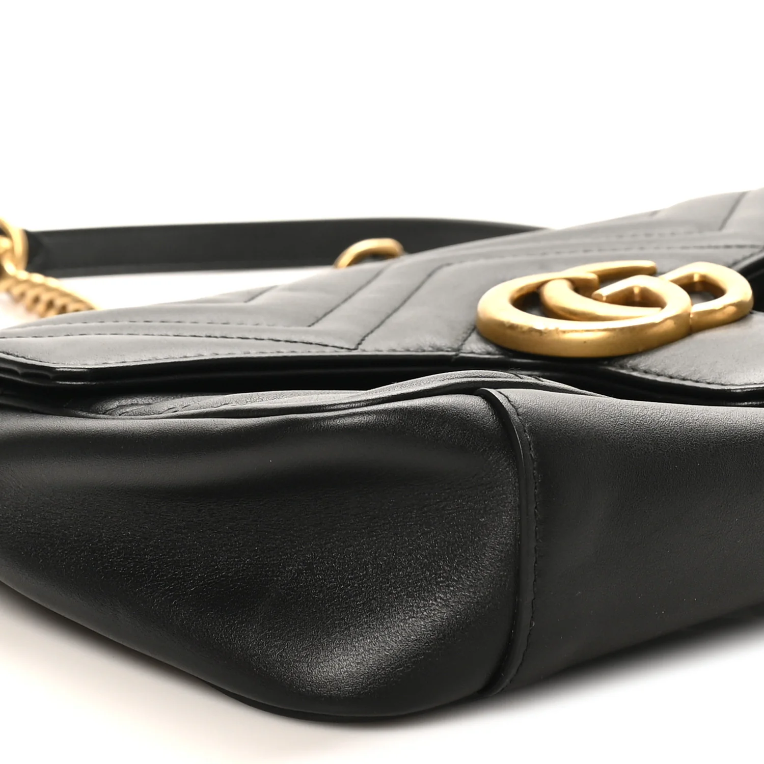 Calfskin Matelasse Small GG Marmont Shoulder Bag Black - Image 9