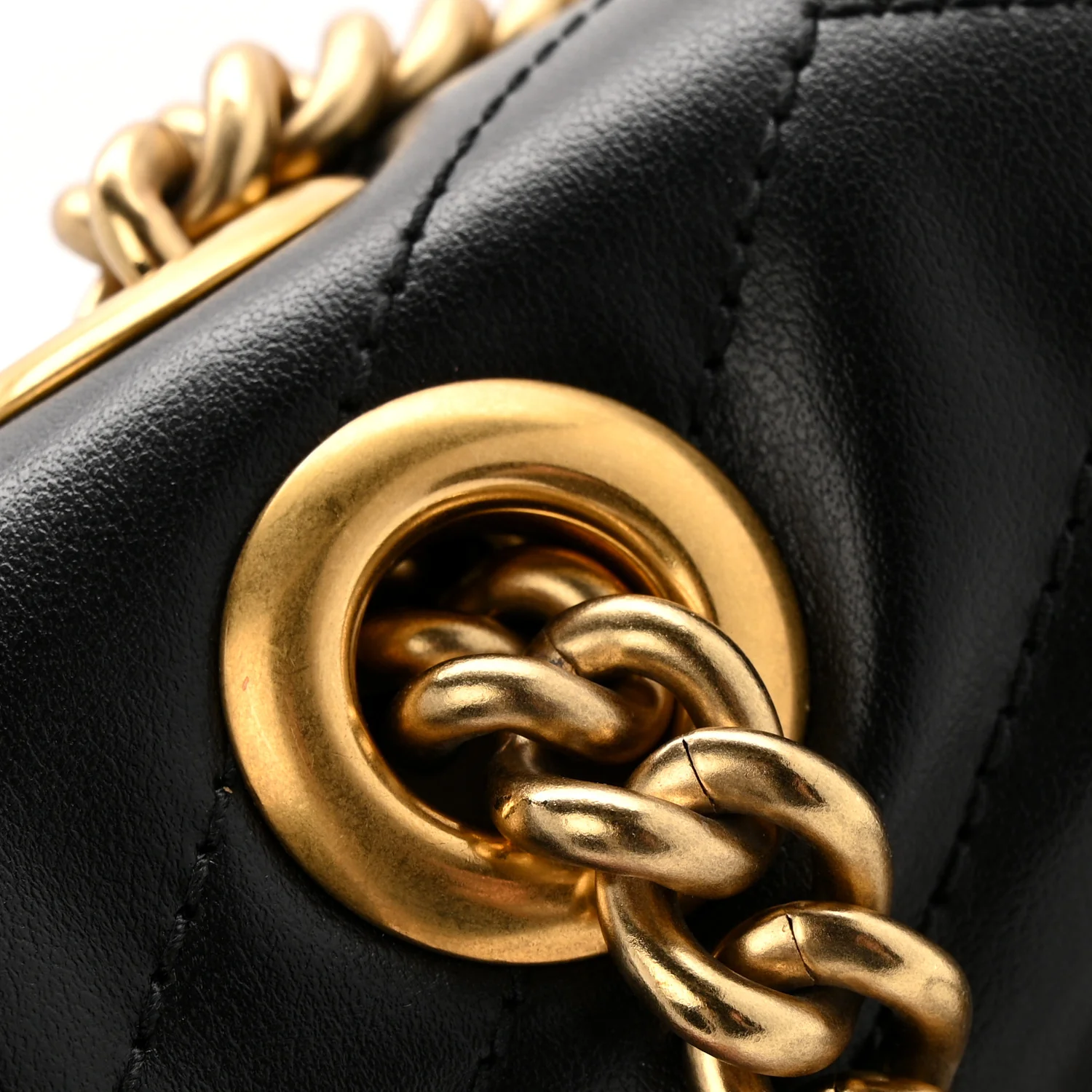 Calfskin Matelasse Small GG Marmont Shoulder Bag Black - Image 11