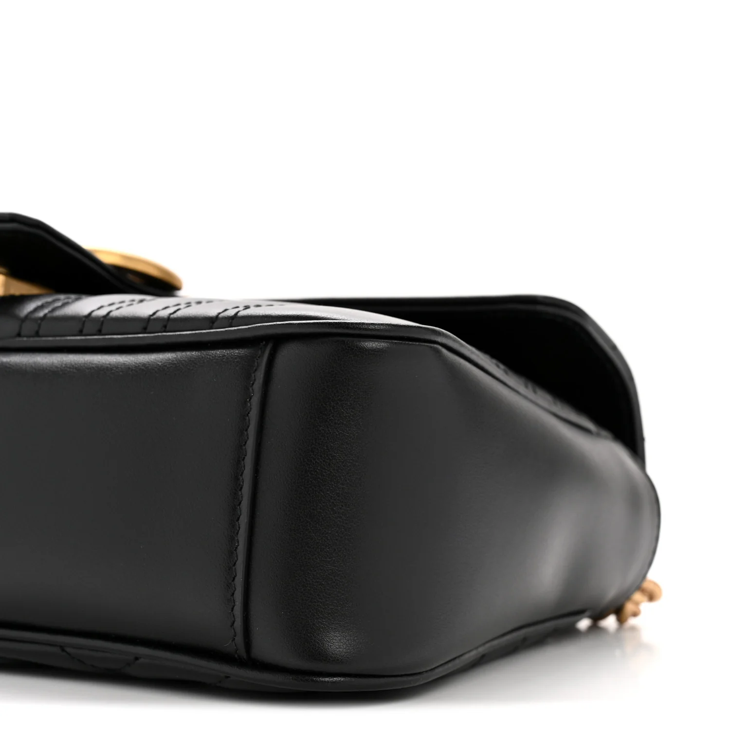 Calfskin Matelasse Small GG Marmont Shoulder Bag Black - Image 10