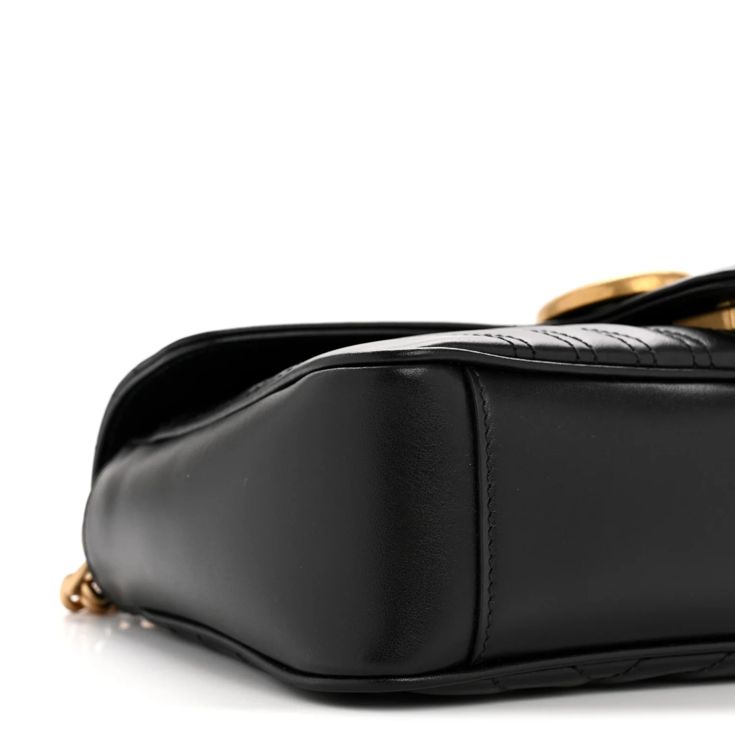 Calfskin Matelasse Small GG Marmont Shoulder Bag Black - Image 9