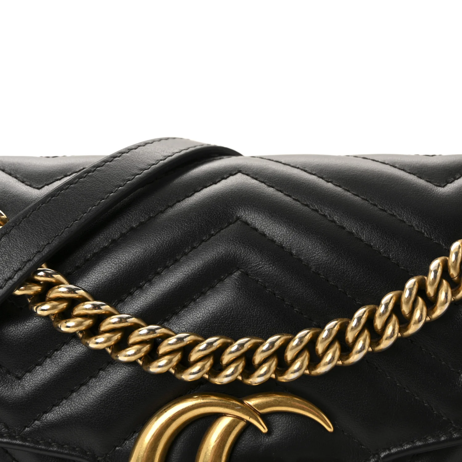 Calfskin Matelasse Small GG Marmont Shoulder Bag Black - Image 8
