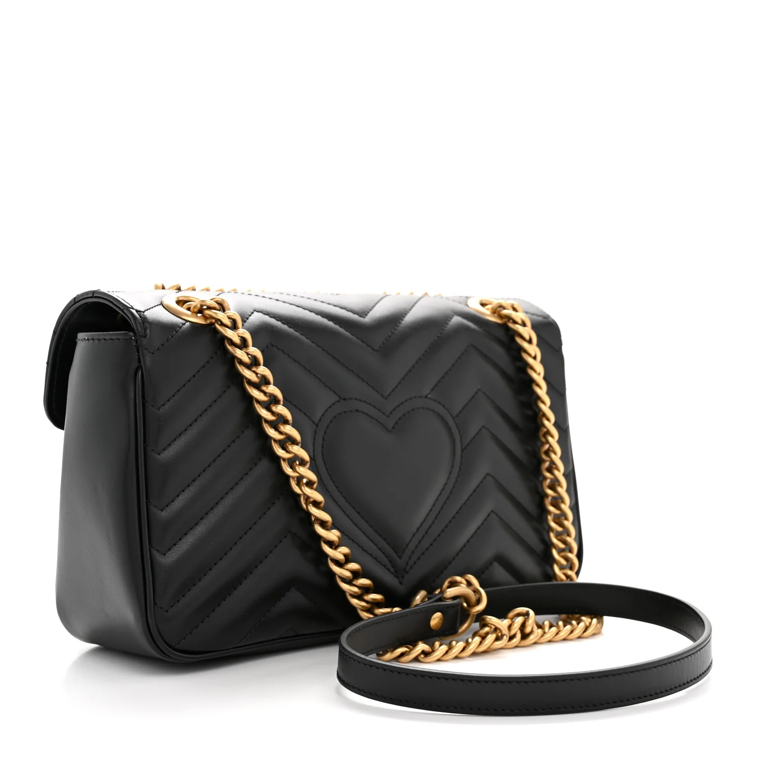Calfskin Matelasse Small GG Marmont Shoulder Bag Black - Image 2