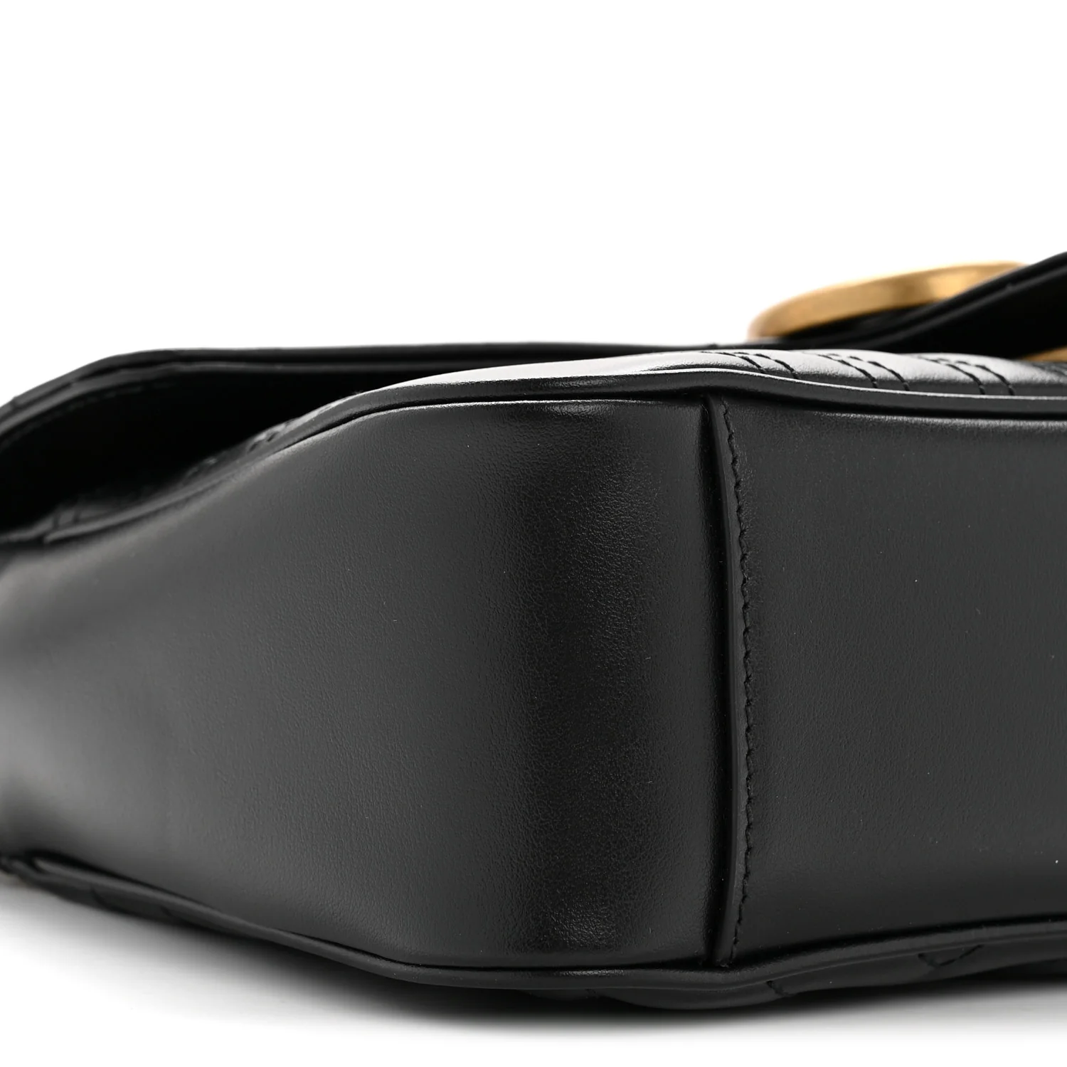 Calfskin Matelasse Small GG Marmont Shoulder Bag Black - Image 8