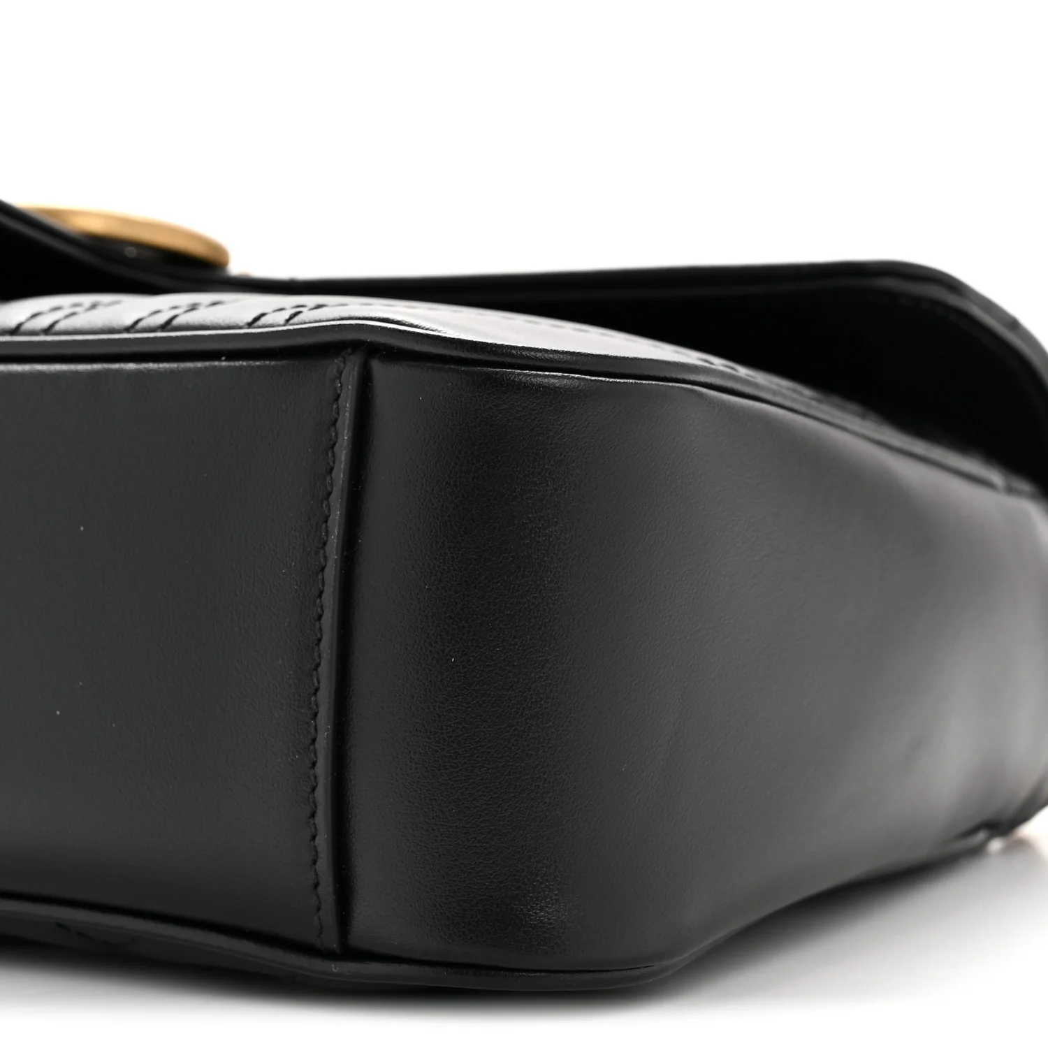 Calfskin Matelasse Small GG Marmont Shoulder Bag Black - Image 9