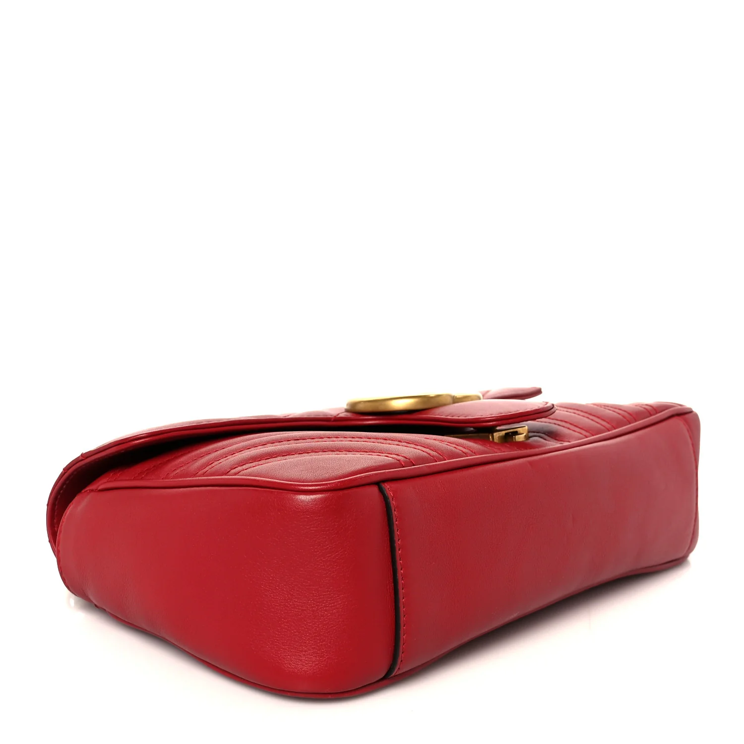 Calfskin Matelasse Small GG Marmont Shoulder Bag Hibiscus Red - Image 4