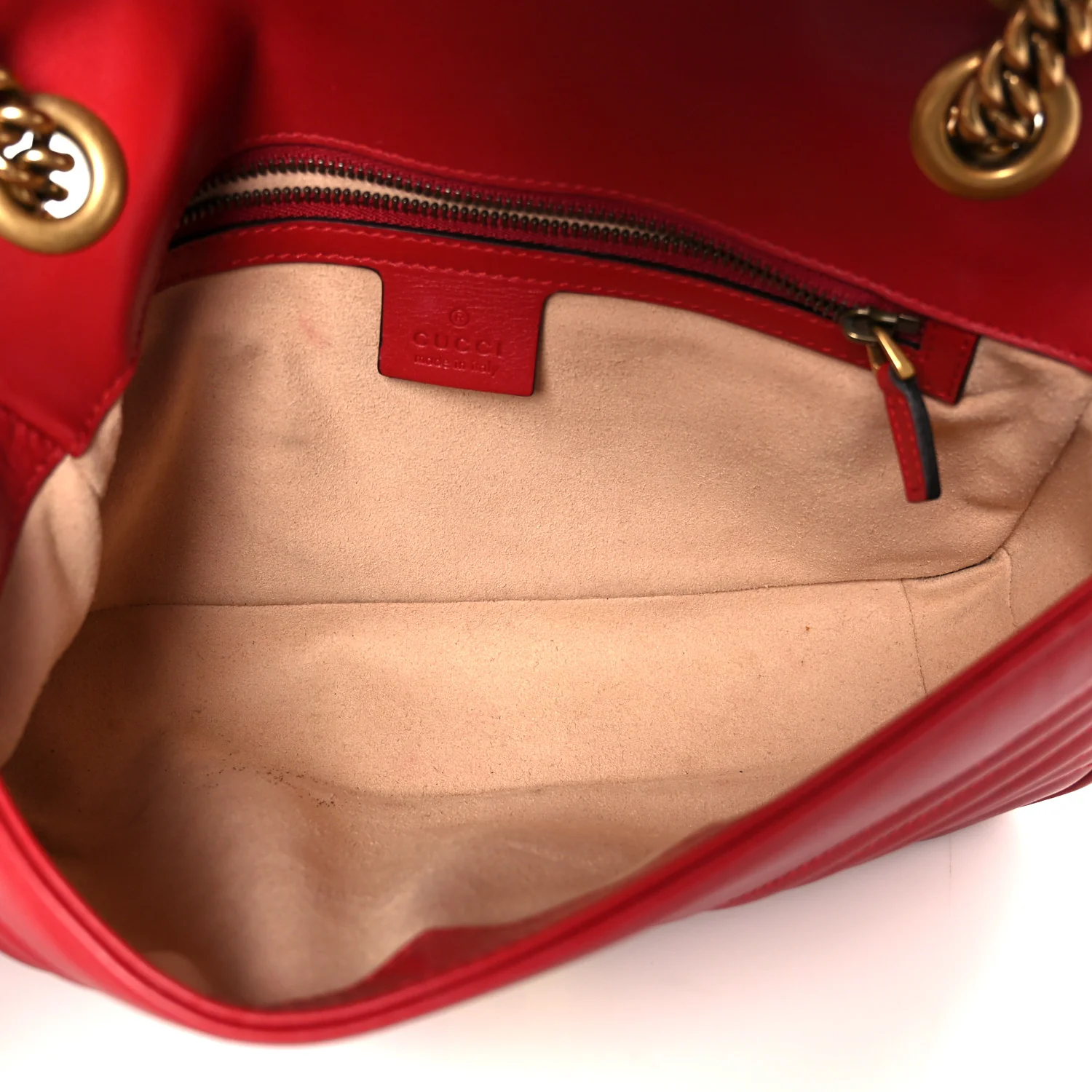 Calfskin Matelasse Small GG Marmont Shoulder Bag Hibiscus Red - Image 5