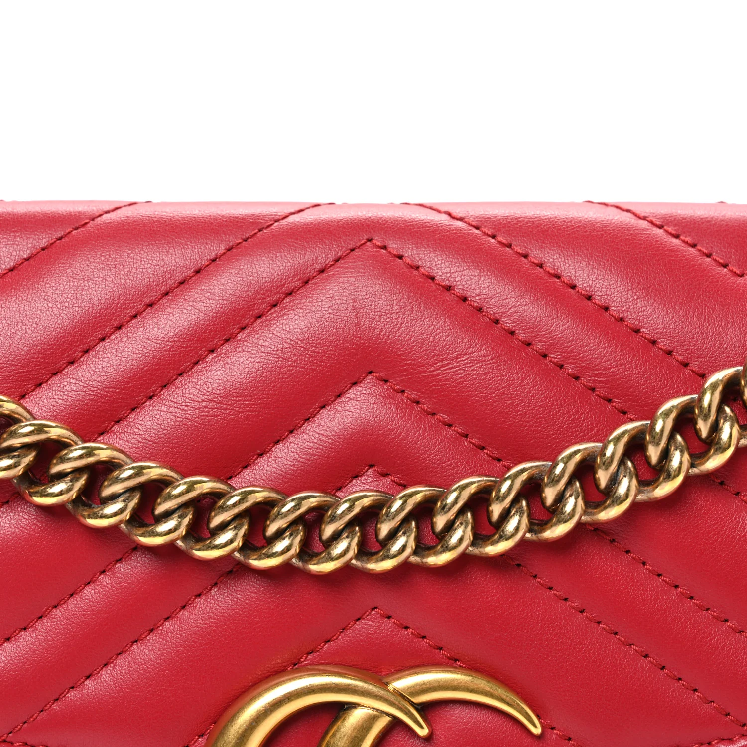 Calfskin Matelasse Small GG Marmont Shoulder Bag Hibiscus Red - Image 8