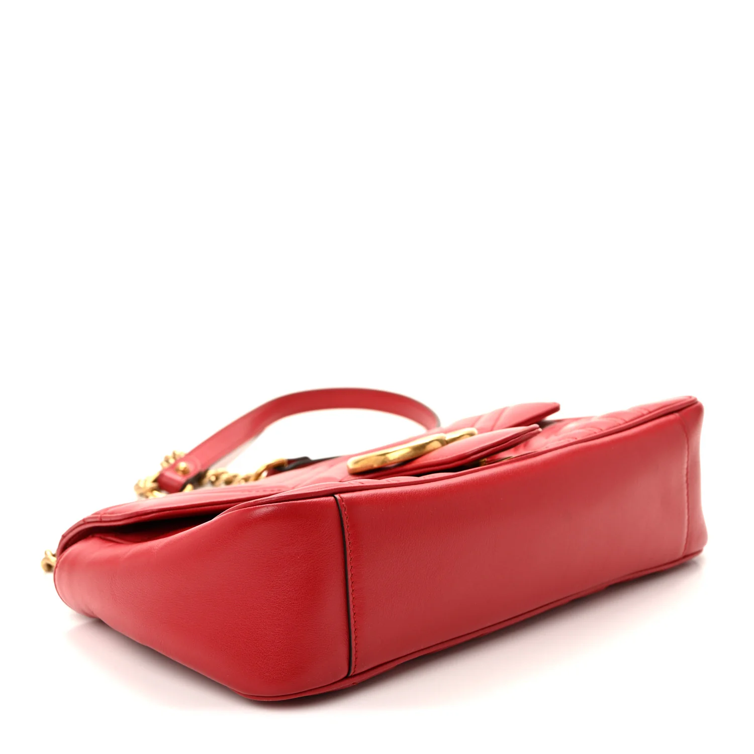 Calfskin Matelasse Small GG Marmont Shoulder Bag Hibiscus Red - Image 4