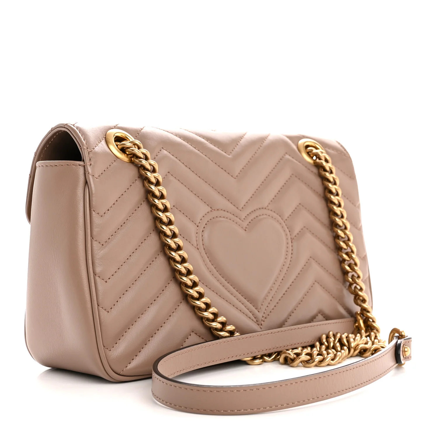 Calfskin Matelasse Small GG Marmont Shoulder Bag Porcelain Rose - Image 3