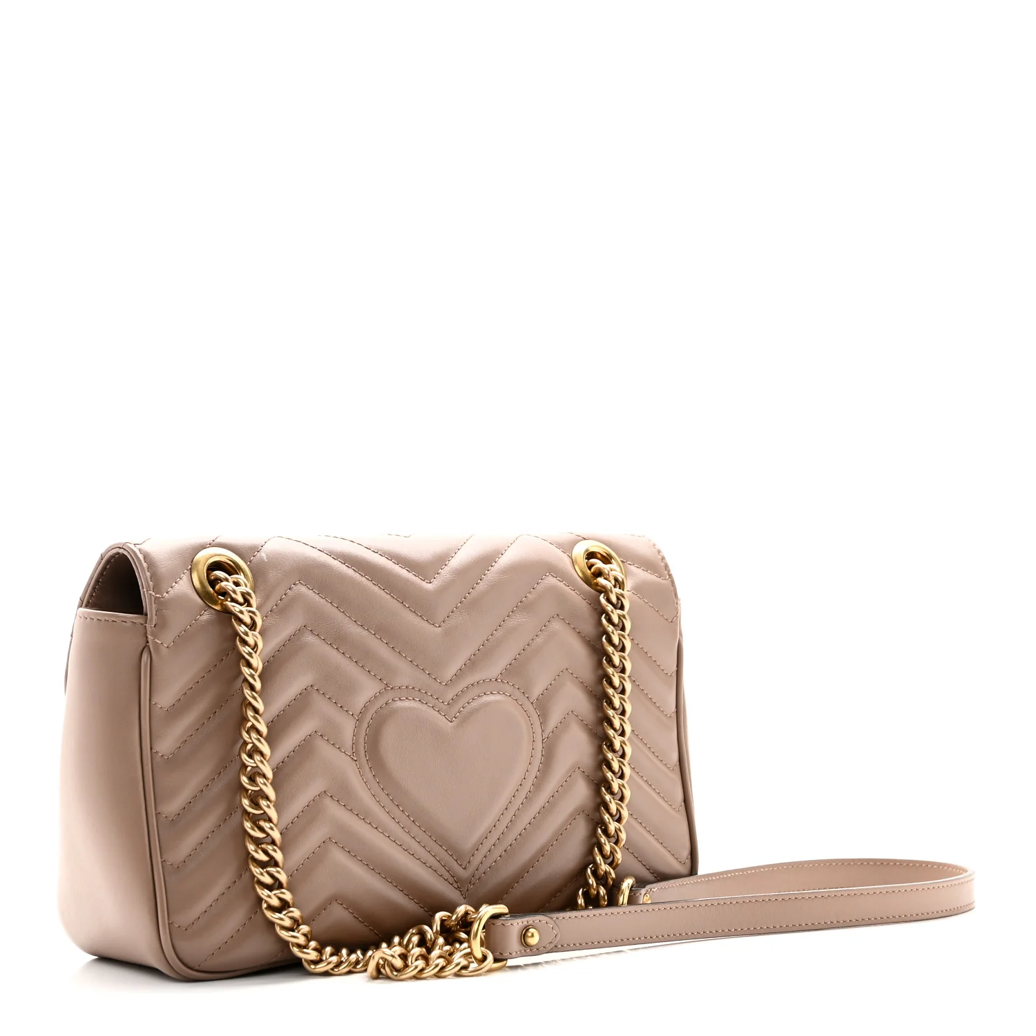 Calfskin Matelasse Small GG Marmont Shoulder Bag Porcelain Rose - Image 3
